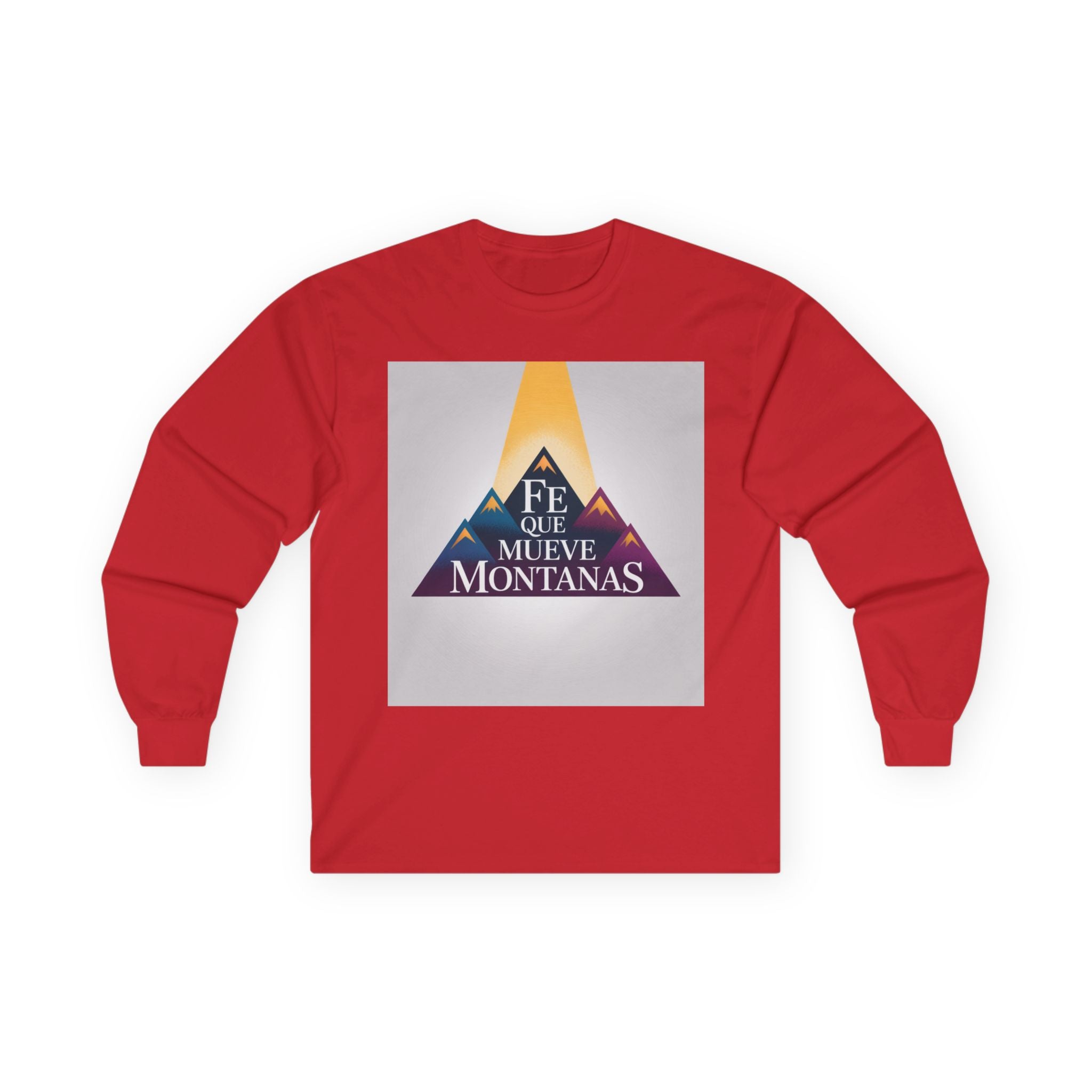 Inspirational Long Sleeve Tee, Faith Moves Mountains Shirt, Motivational Apparel, Unisex Cotton Top, Gift for Encouragement