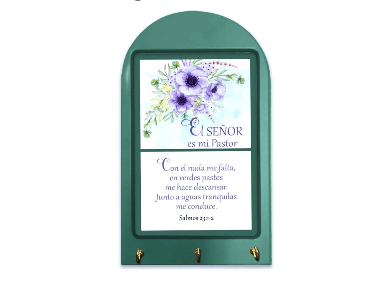 Porta Llaves de Madera con Ganchos: Mensajes Bíblicos