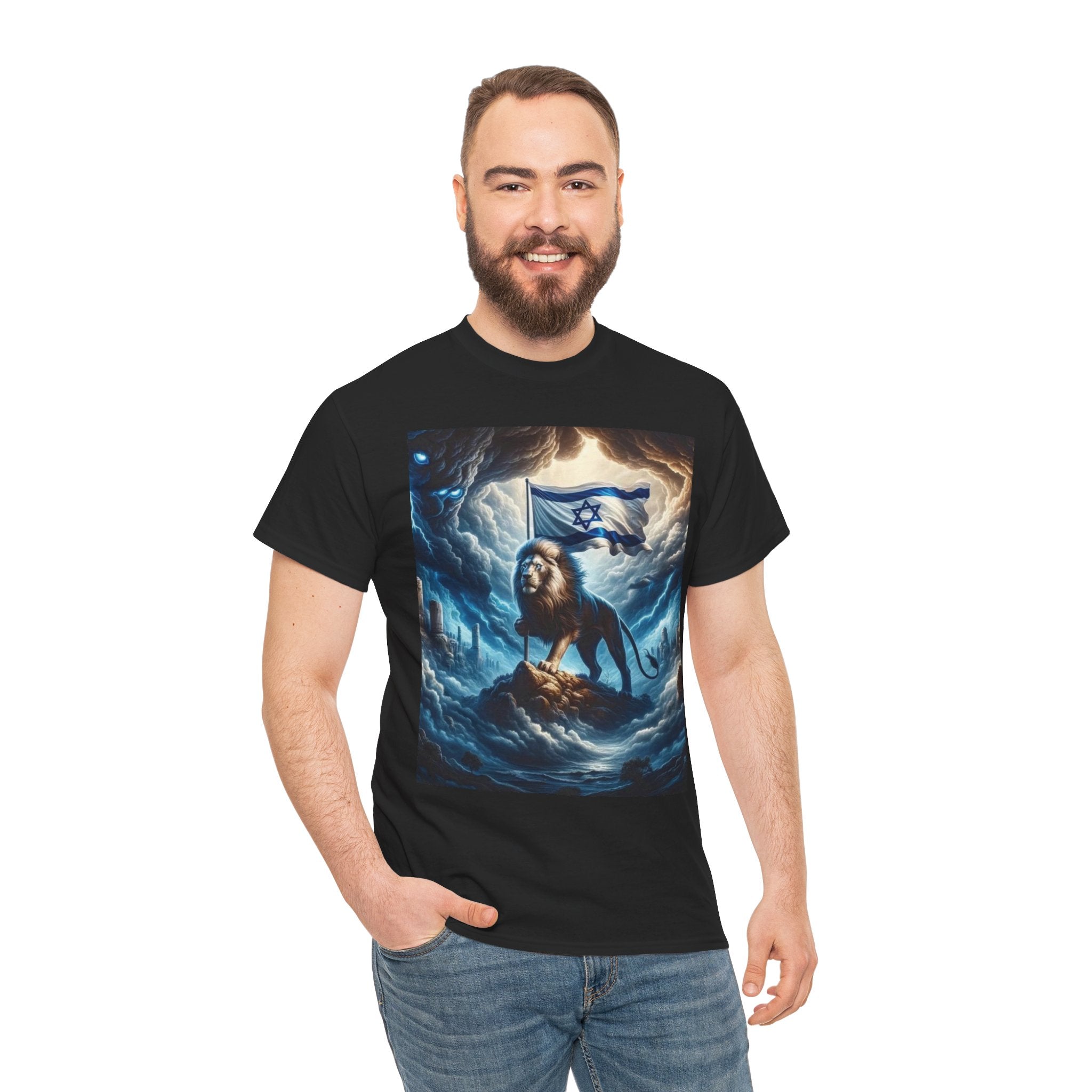 Majestic Lion Unisex Heavy Cotton Tee - Inspirational Apparel, Gift for Animal Lovers, Graphic Tee, Unique T-Shirt, Casual Wear