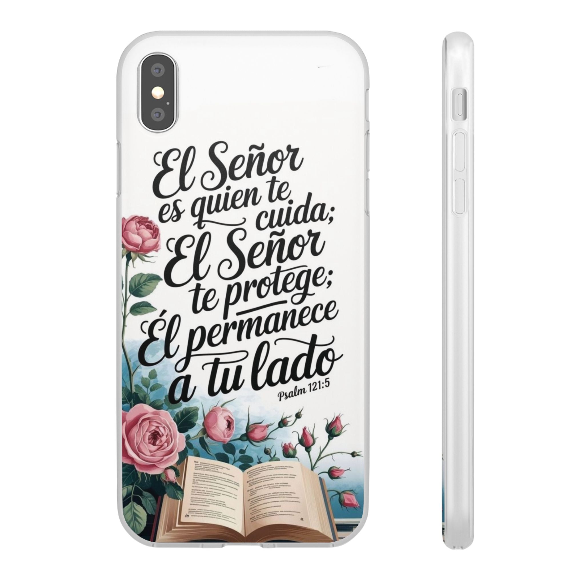 Inspirational Phone Case with Psalm 121:5 Quote, Flexi Case for Protection, Bible Verse Case, Gift for Faith Lovers, Spiritual Décor