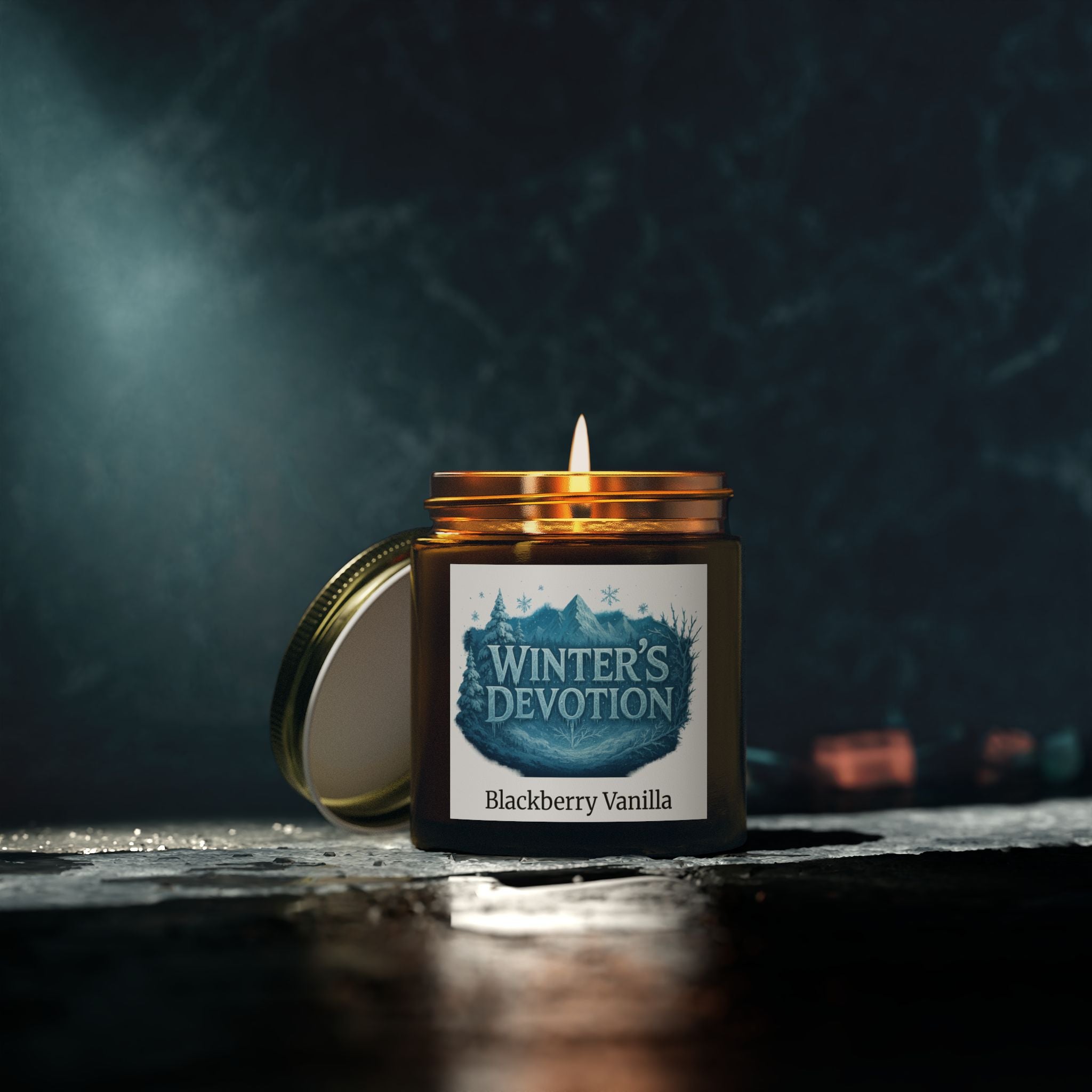 Winter's Devotion Scented Candles, Cozy Home Decor, Aromatherapy Gift, Blackberry Vanilla, Hand-poured Soy Candle