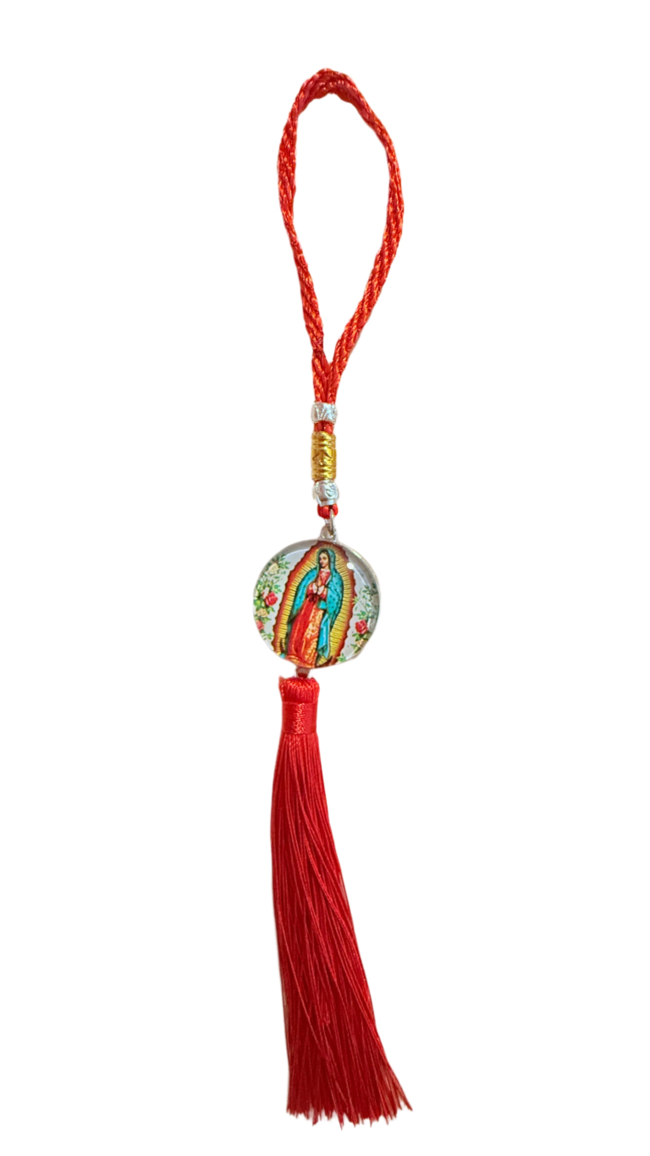 Virgen De Guadalupe, Virgin Mary Amulet Tassel