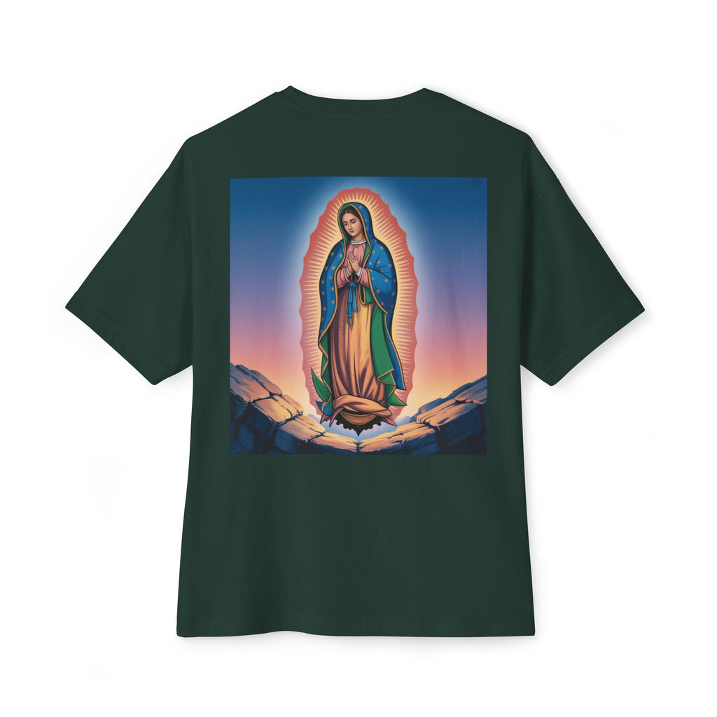 Spiritual Oversized Tee - Vintage Jesus & Virgin Mary Graphic Tee, Faith-Based Fashion, Unisex Gift, Christian Apparel, Nostalgic Tee