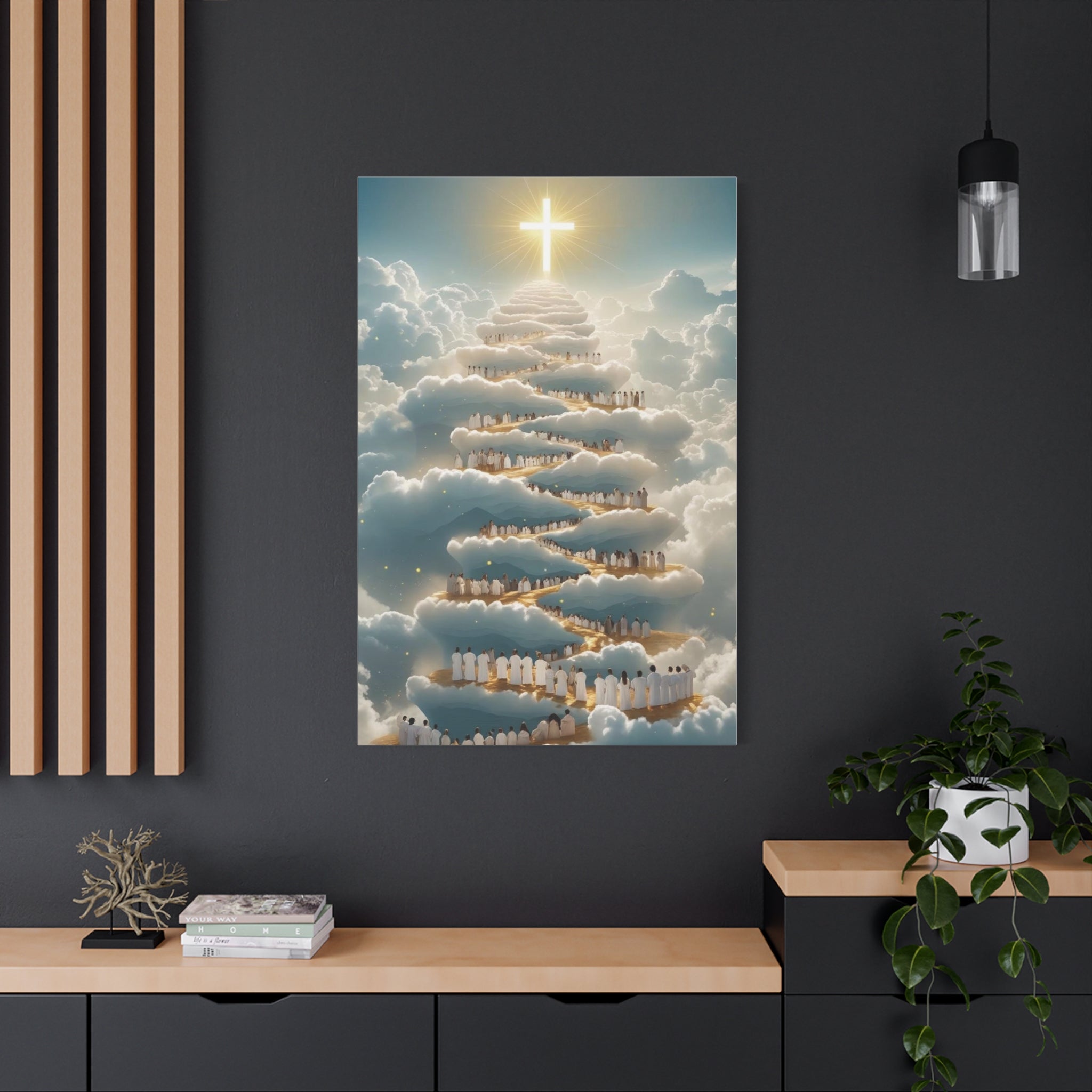 Heavenly Cloud Canvas Art, Spiritual Wall Decor, Christian Home Accent, Inspirational Gift, Faith-Inspired Artwork
