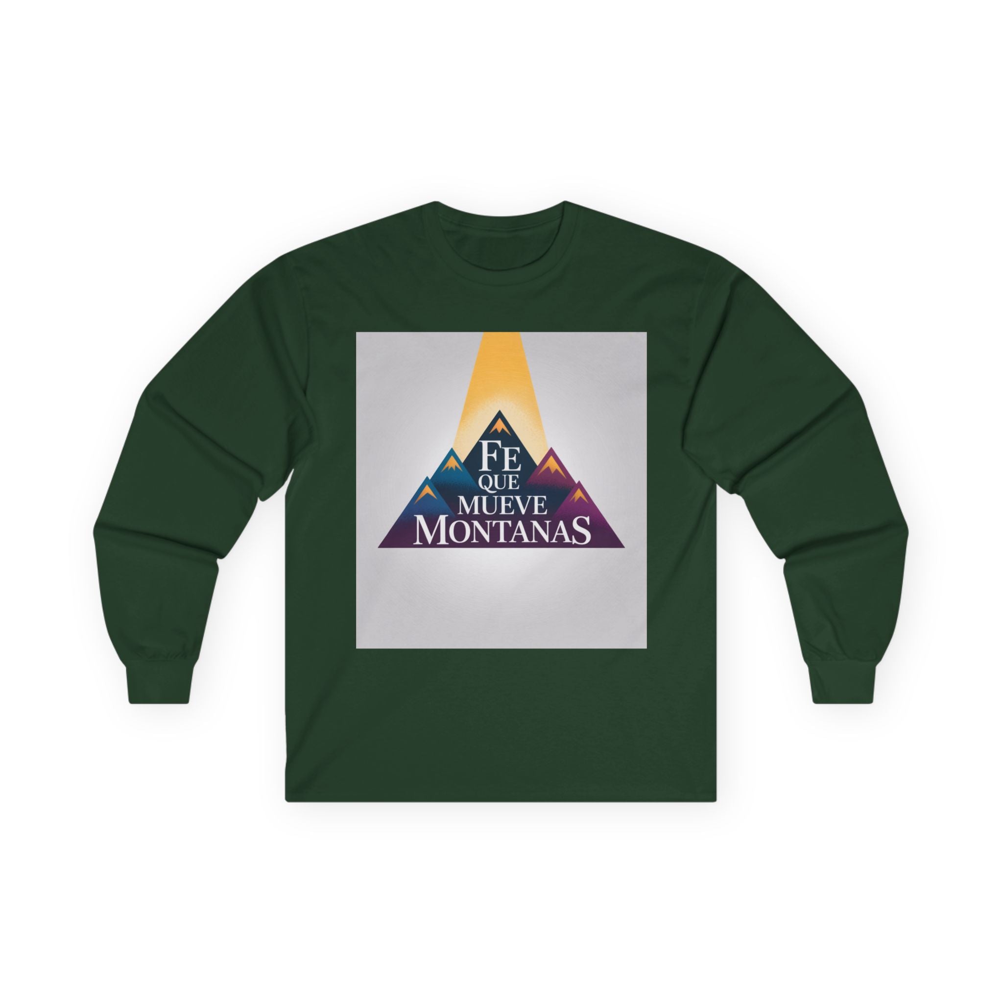 Inspirational Long Sleeve Tee, Faith Moves Mountains Shirt, Motivational Apparel, Unisex Cotton Top, Gift for Encouragement