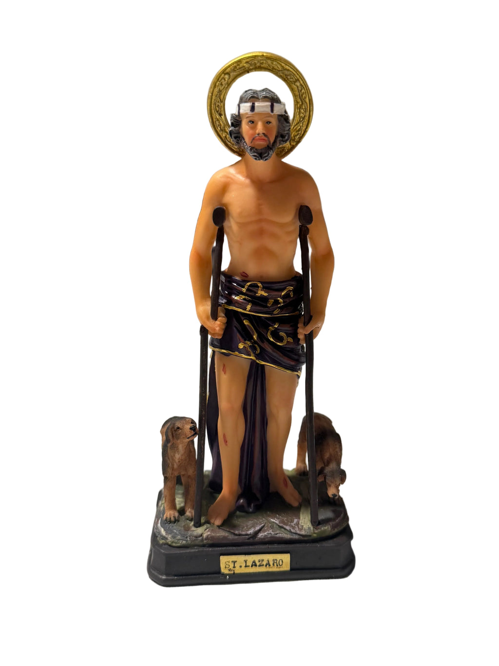 San Lazaro/ St. Lazarus 8" Resin Statue/ Religious Catholic Devotional Decor/ Altar-Size Devotional Statue