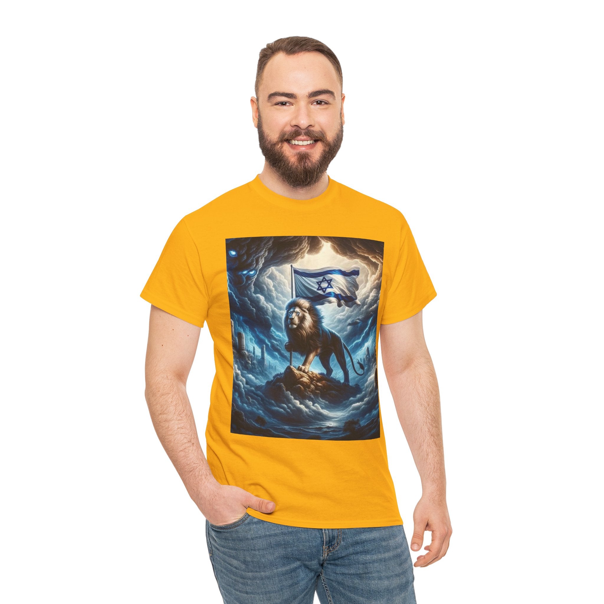 Majestic Lion Unisex Heavy Cotton Tee - Inspirational Apparel, Gift for Animal Lovers, Graphic Tee, Unique T-Shirt, Casual Wear