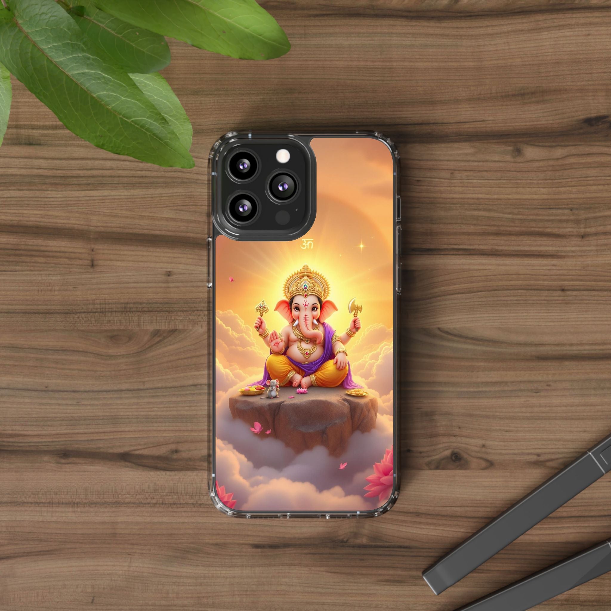 Ganesh Clear Phone Case, Spiritual iPhone Cover, Hindu God Phone Protector, Gift for Her, Boho Phone Accessories