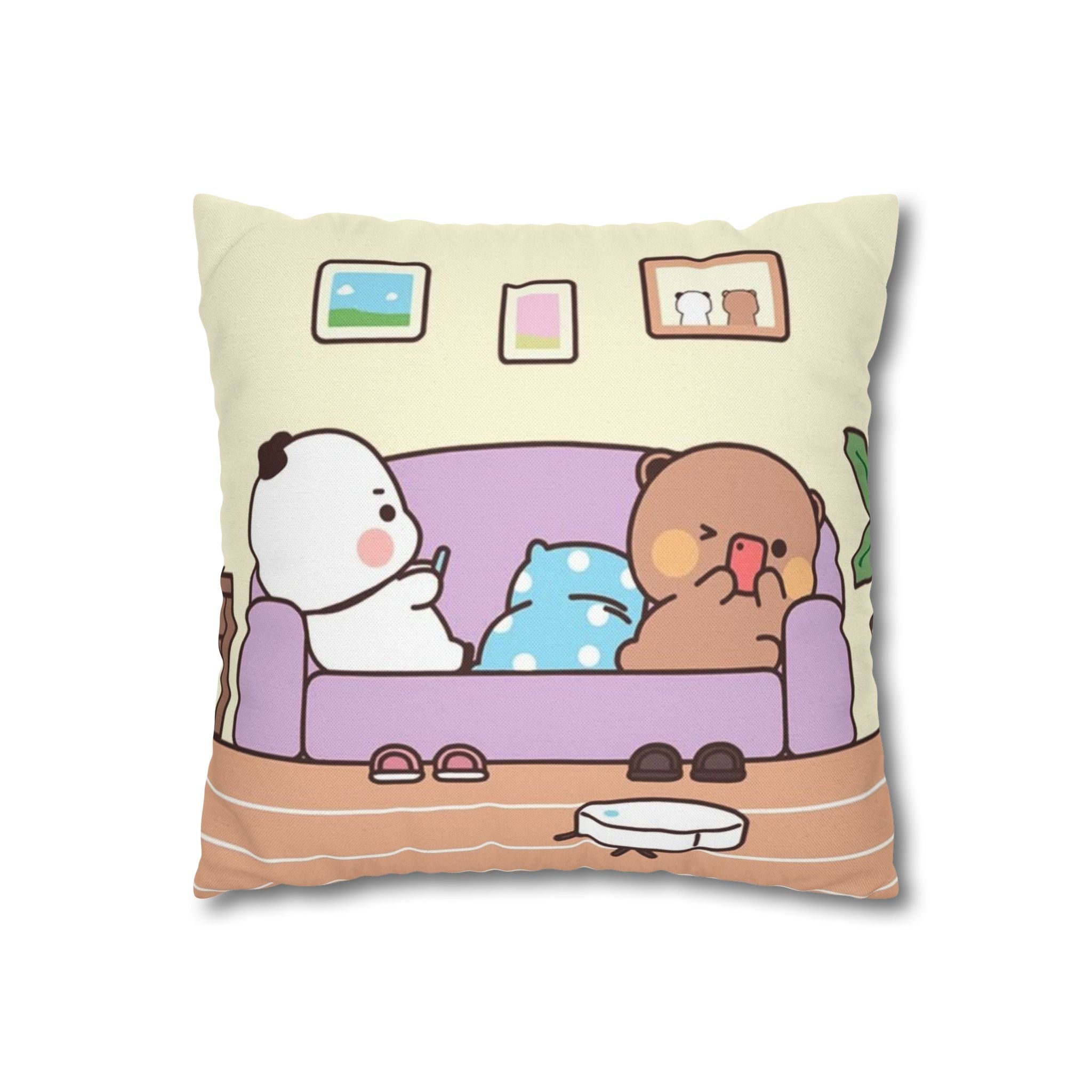 Camping-Themed Pillowcase, Cozy Bedroom Decor, Cute Forest Animals, Ideal for Gifts, Kid's Room, Outdoor Lovers