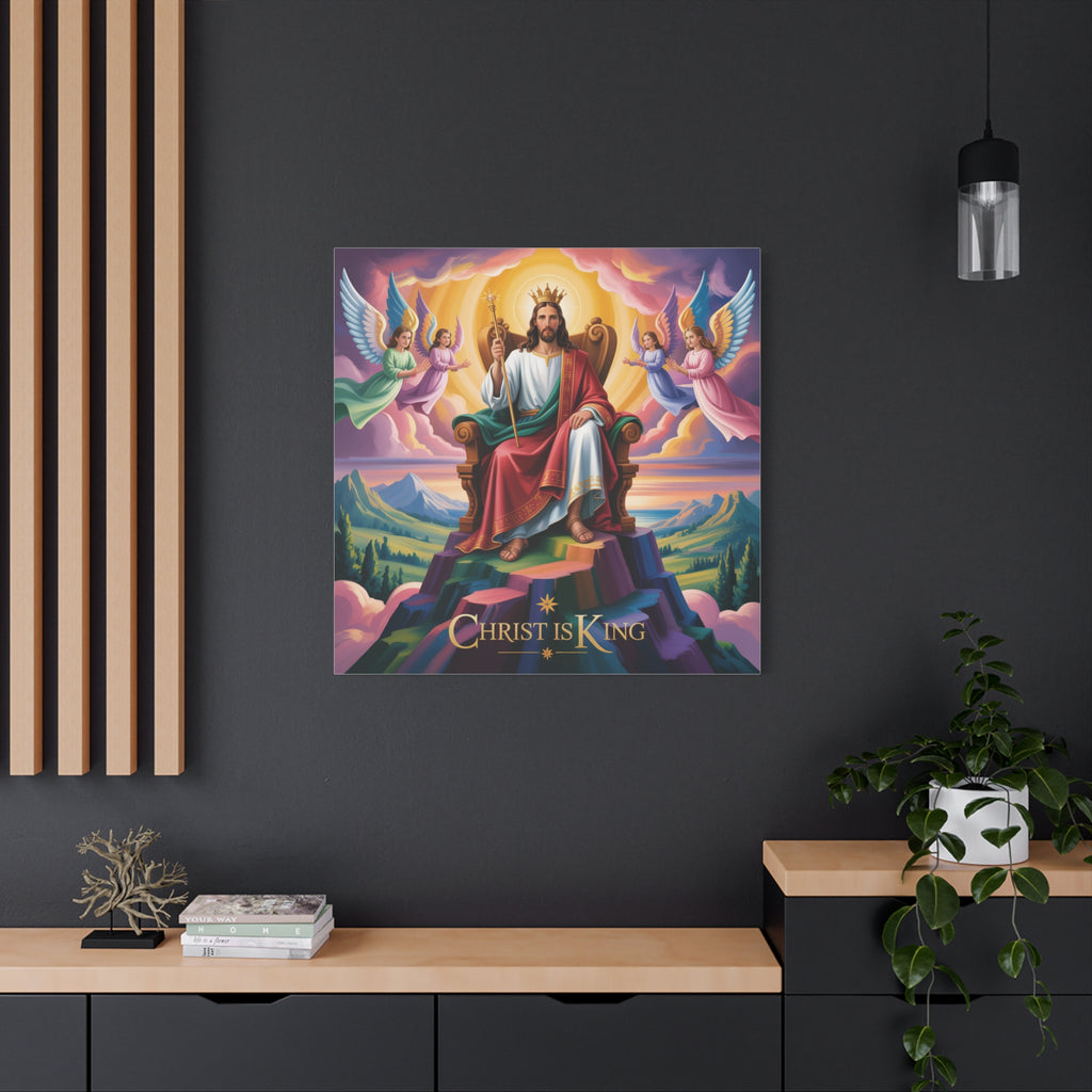 Christ is King Matte Canvas Wall Art, Religious Home Decor, Inspirational Artwork, Christian Gift, Uplifting Wall Decor