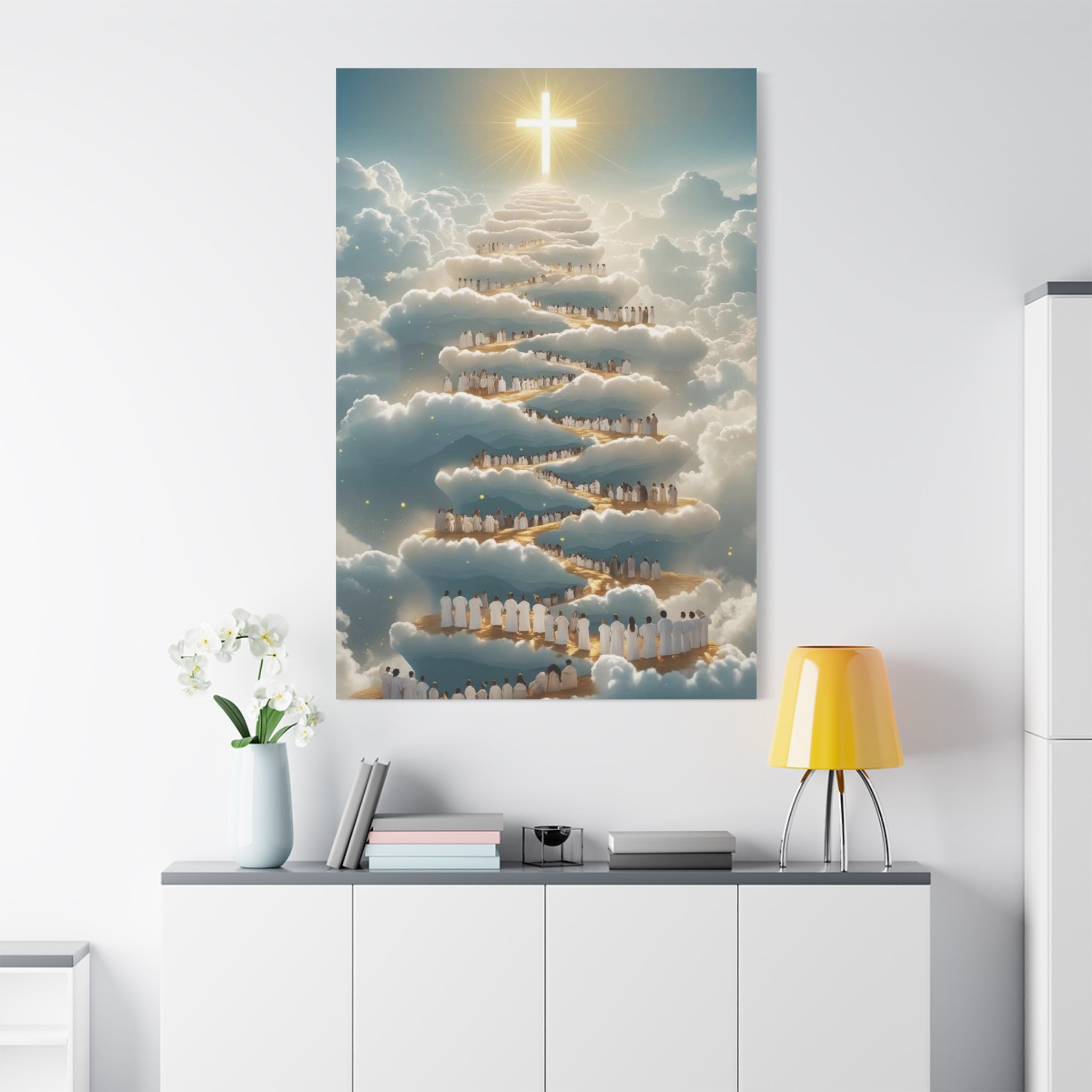 Heavenly Cloud Canvas Art, Spiritual Wall Decor, Christian Home Accent, Inspirational Gift, Faith-Inspired Artwork