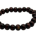 Tibetan Red Wood Imitation Buddhist Mala Prayer Stretch Bracelet Chinese Calligraphy Buddhist Prayer Beads Stretch Bracelet, Protection, Ideal Meditation Accessory