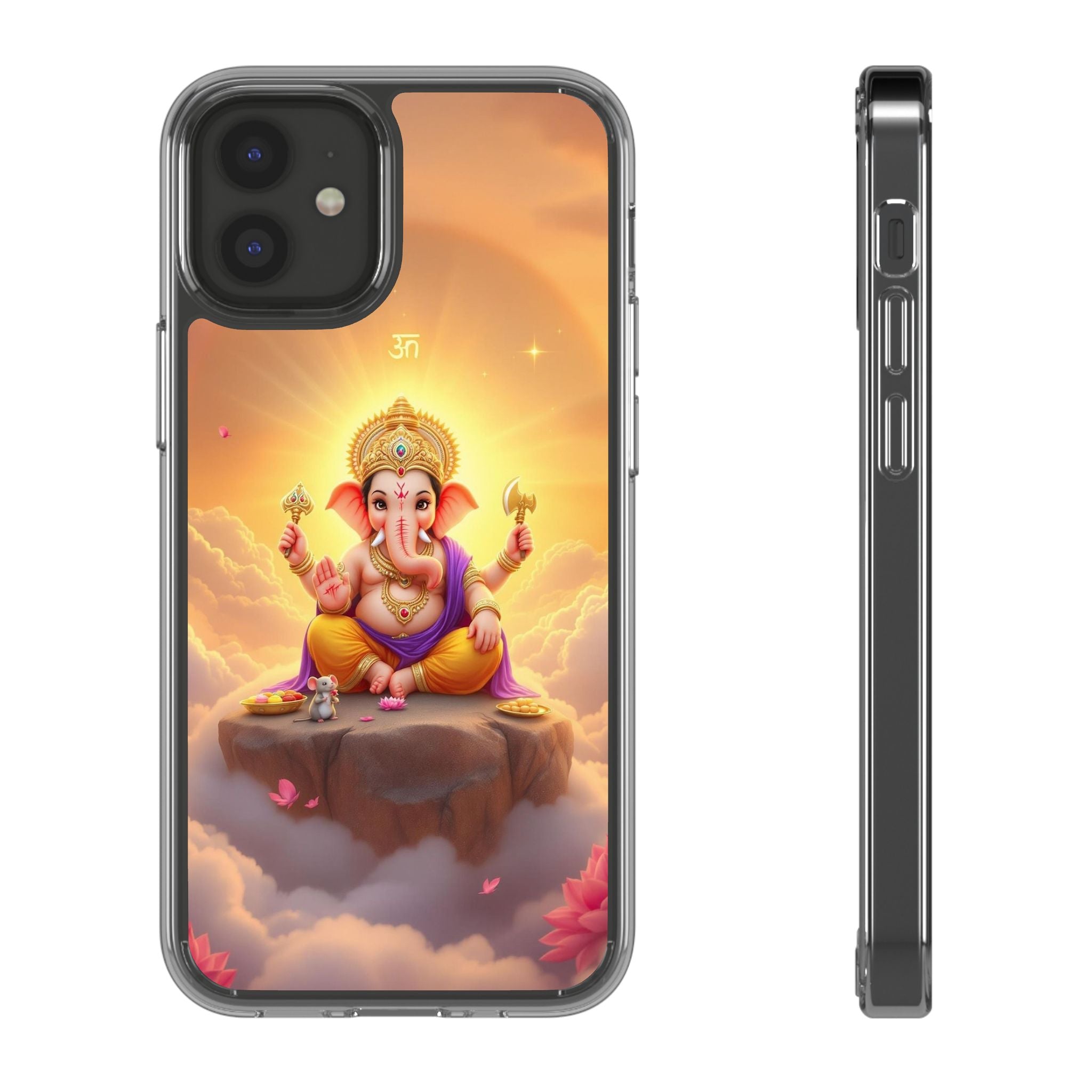 Ganesh Clear Phone Case, Spiritual iPhone Cover, Hindu God Phone Protector, Gift for Her, Boho Phone Accessories