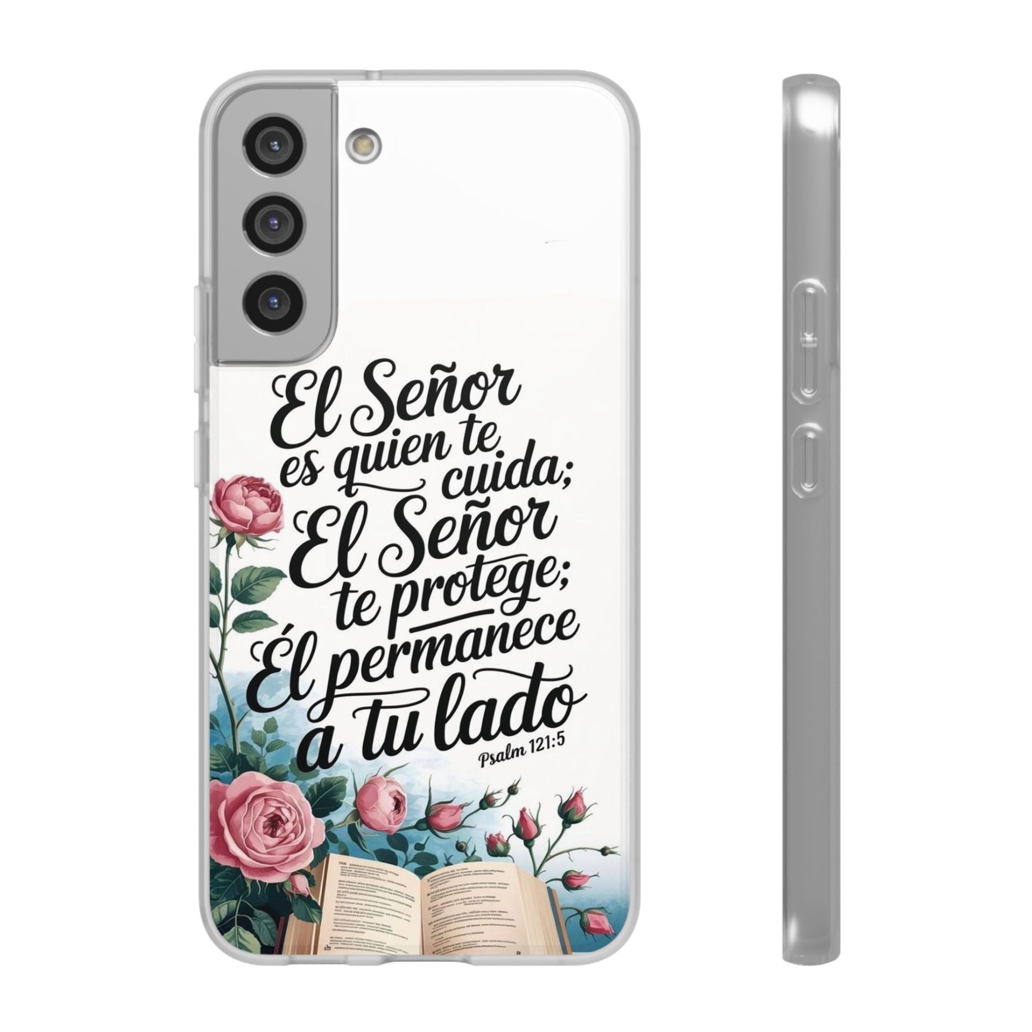 Inspirational Phone Case with Psalm 121:5 Quote, Flexi Case for Protection, Bible Verse Case, Gift for Faith Lovers, Spiritual Décor