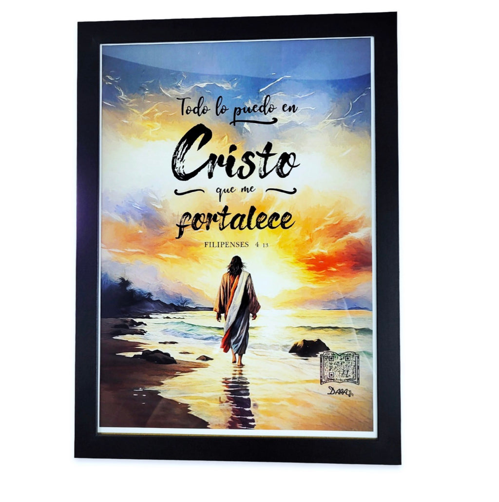 Cuadro Interactivo Impreso a Color con Soporte: Todo lo puedo en Cristo - Filipenses 4:13