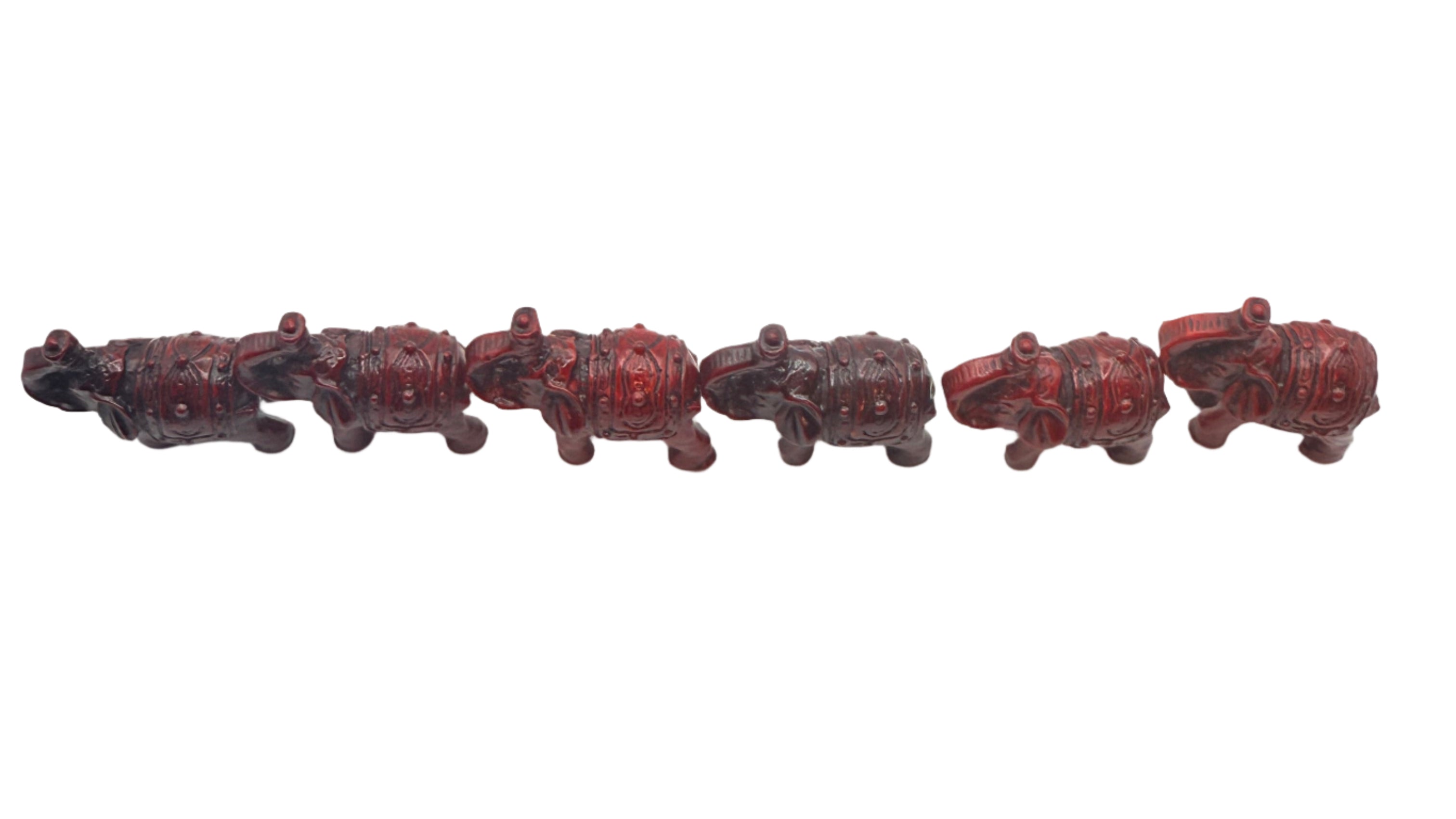 6 Small Feng Shui Elephants Figurines