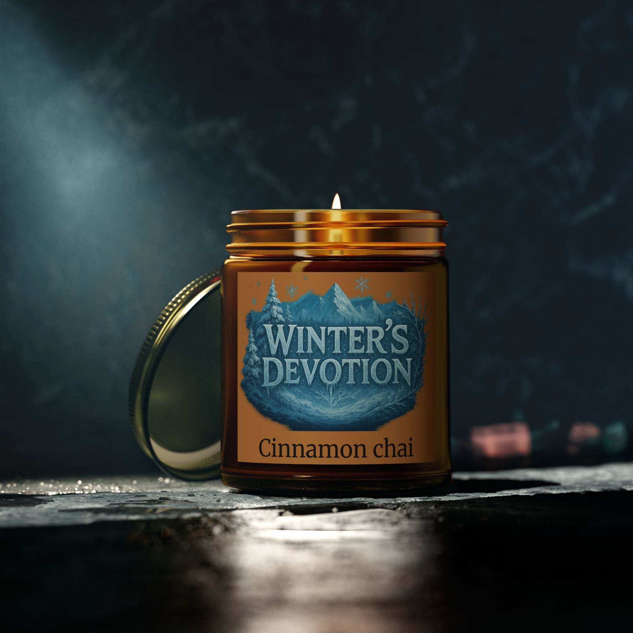 Winter's Devotion Scented Candles - Cozy Cinnamon Chai Aromatherapy, Relaxation, Home Decor, Gifts, Candles for Holidays