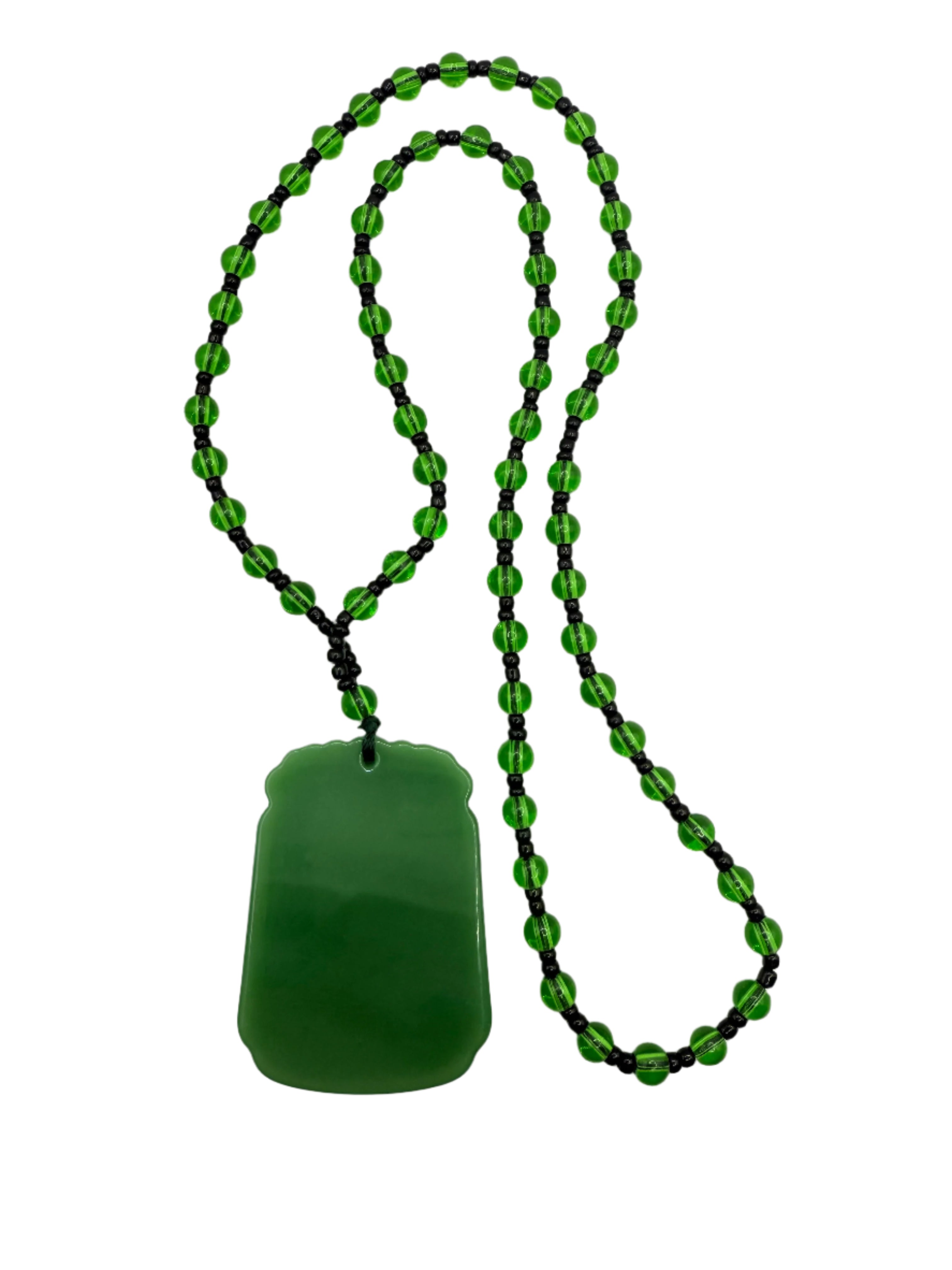 Green Jade Dragon Pendant Necklace