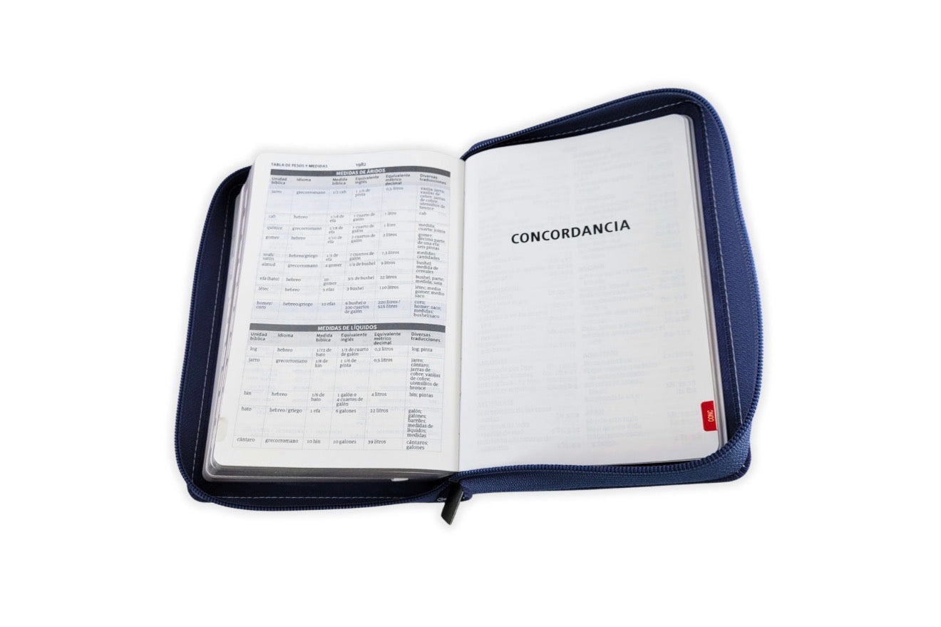 Biblia Compacta con Cierre Letra Grande 11 puntos RV1960, imit piel mezclilla con índice
