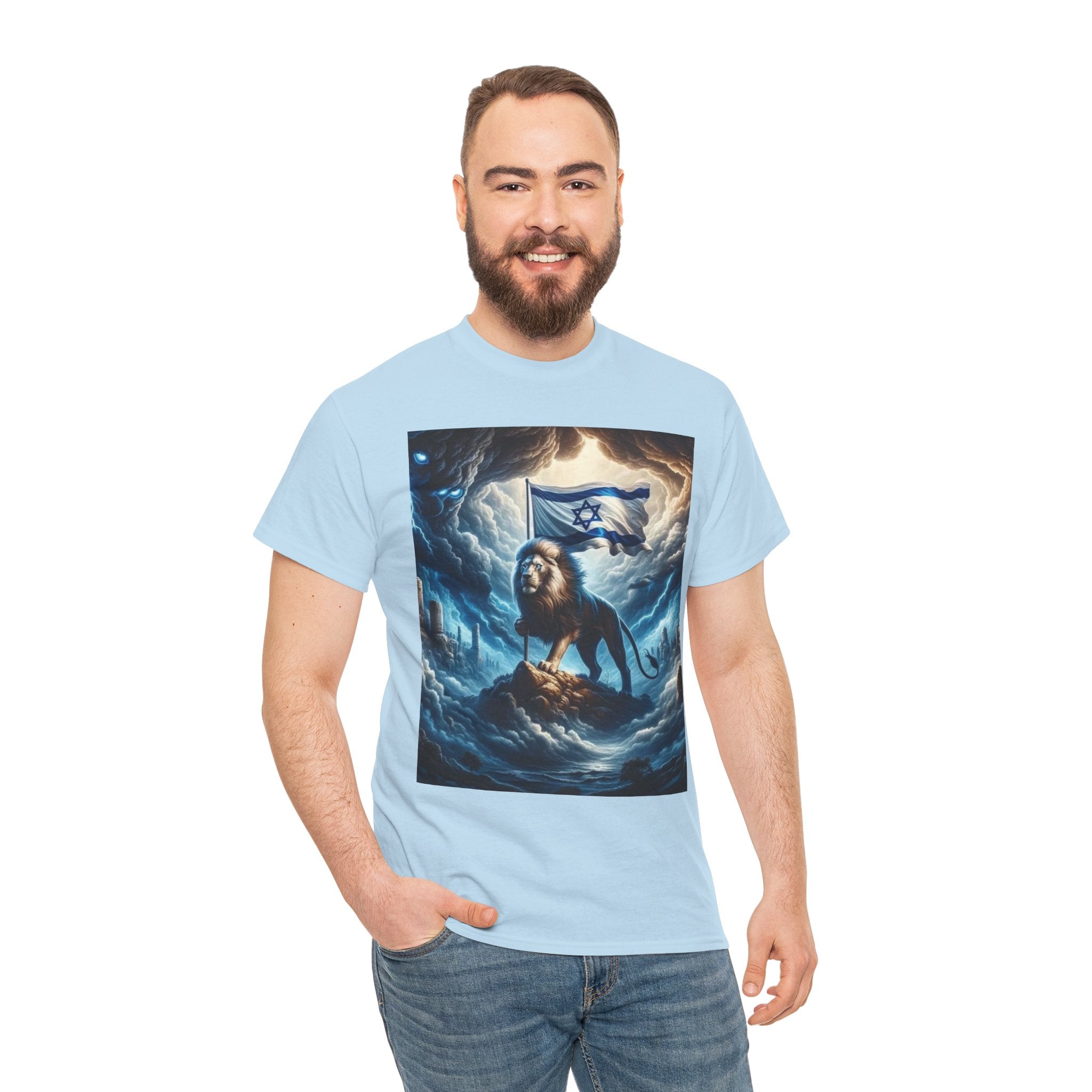 Majestic Lion Unisex Heavy Cotton Tee - Inspirational Apparel, Gift for Animal Lovers, Graphic Tee, Unique T-Shirt, Casual Wear