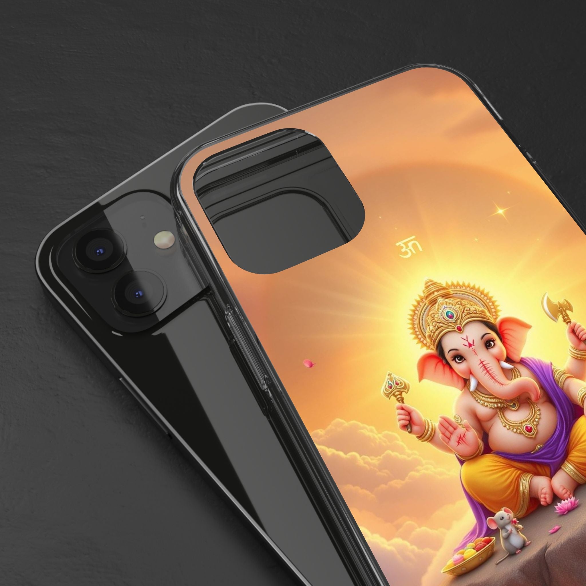 Ganesh Clear Phone Case, Spiritual iPhone Cover, Hindu God Phone Protector, Gift for Her, Boho Phone Accessories