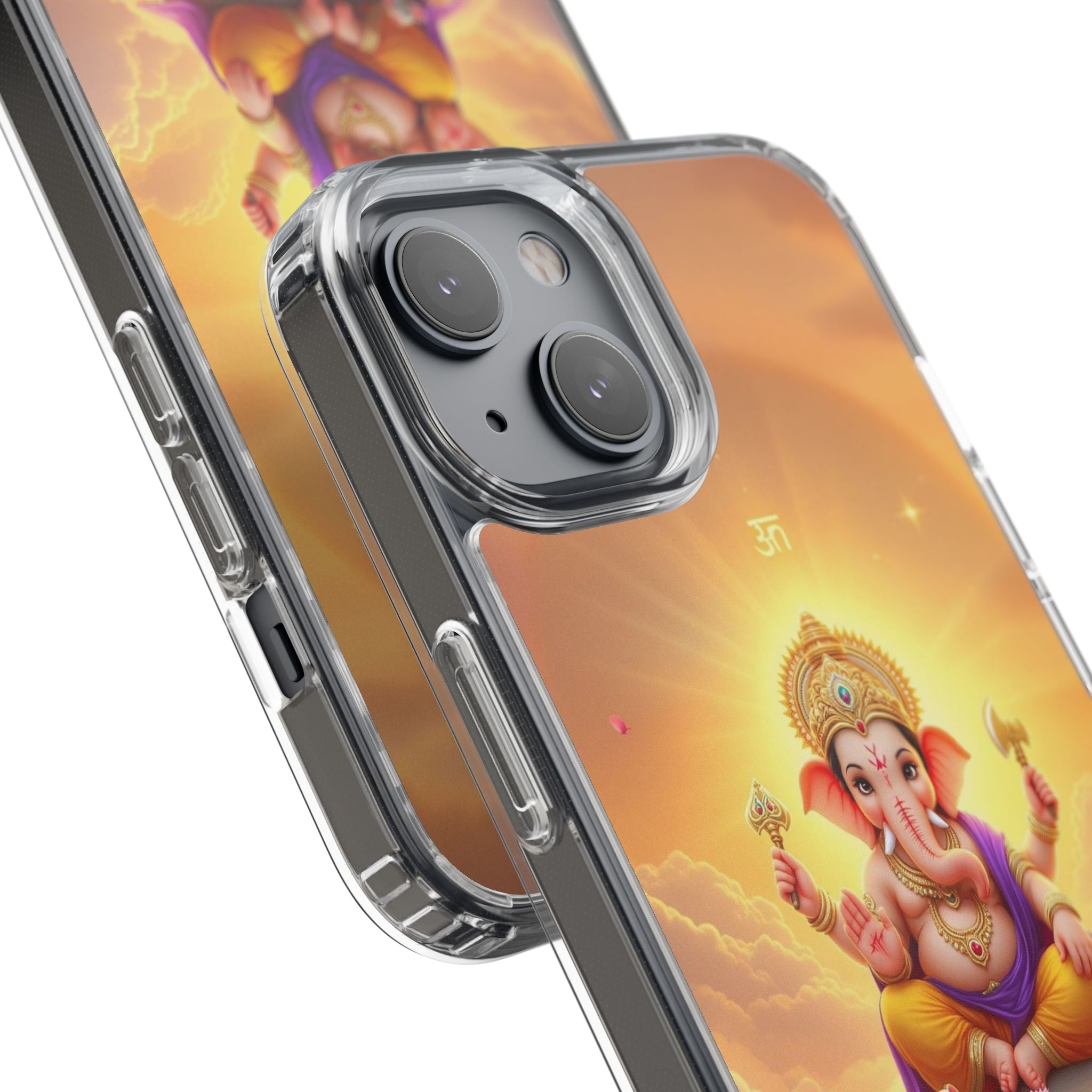 Ganesh Clear Phone Case, Spiritual iPhone Cover, Hindu God Phone Protector, Gift for Her, Boho Phone Accessories
