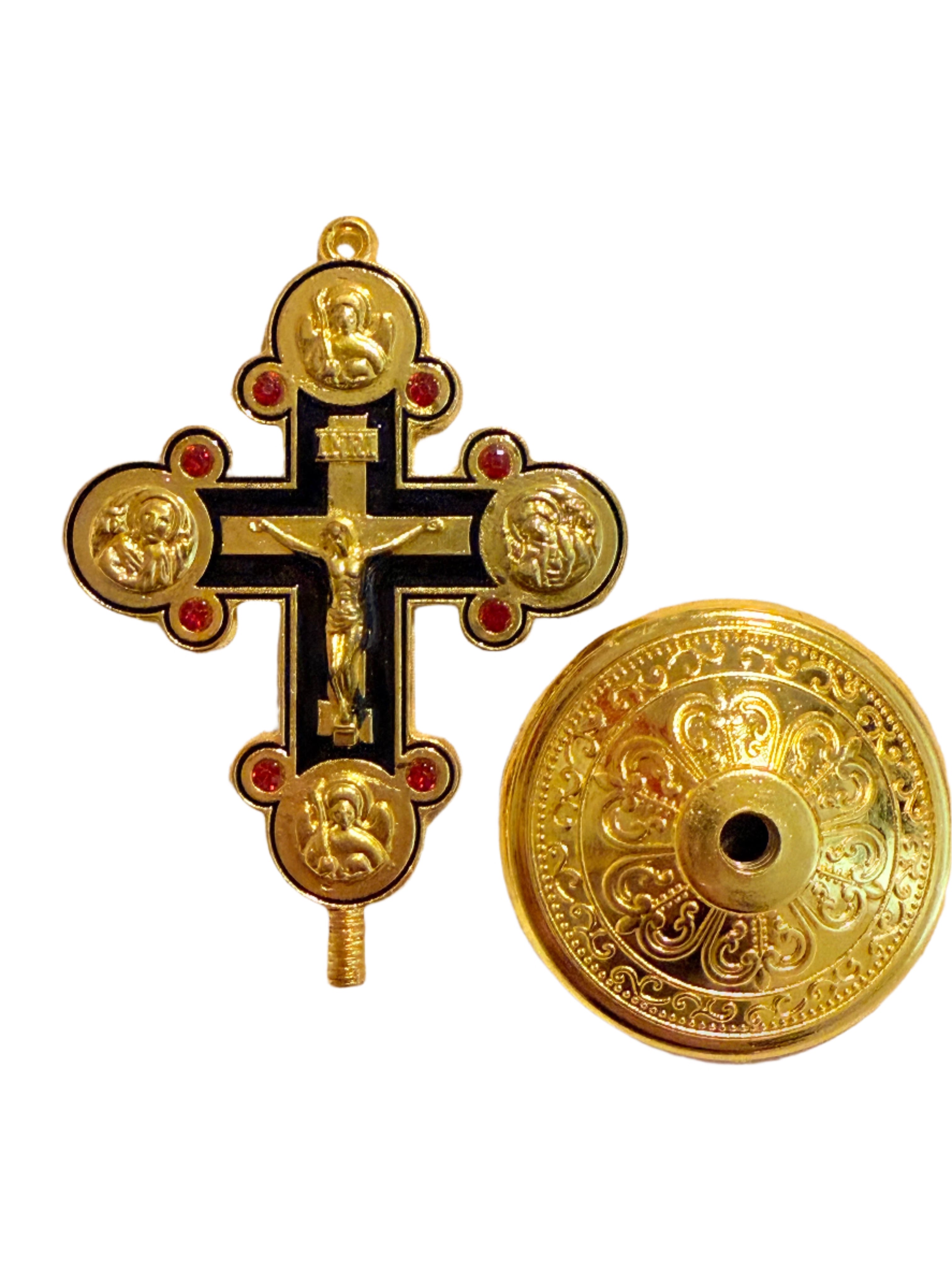 Metal Crucifix 3 Inches/ Metal Cross, Plastic Base
