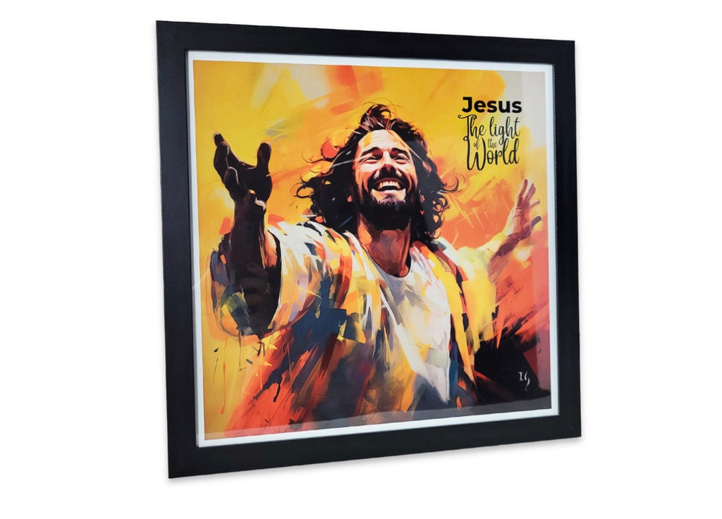 Jesus The Light of the world- Framed Interactive Wall Art with Stand Support