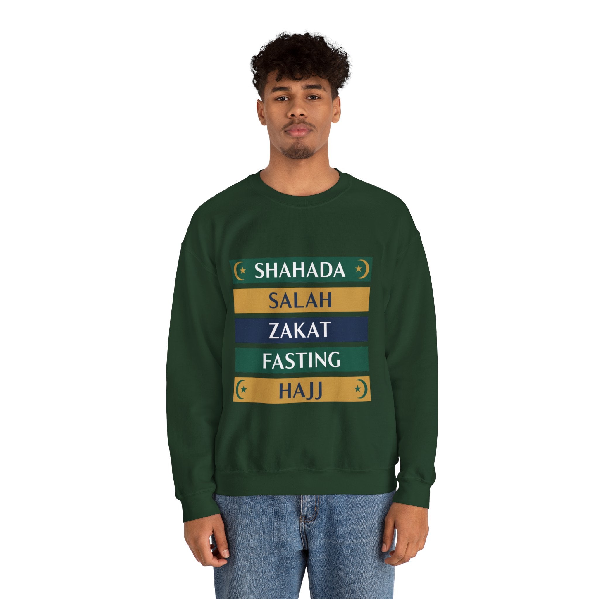Islamic Pillars Sweatshirt — Shahada, Salah, Zakat, Fasting, Hajj Crewneck
