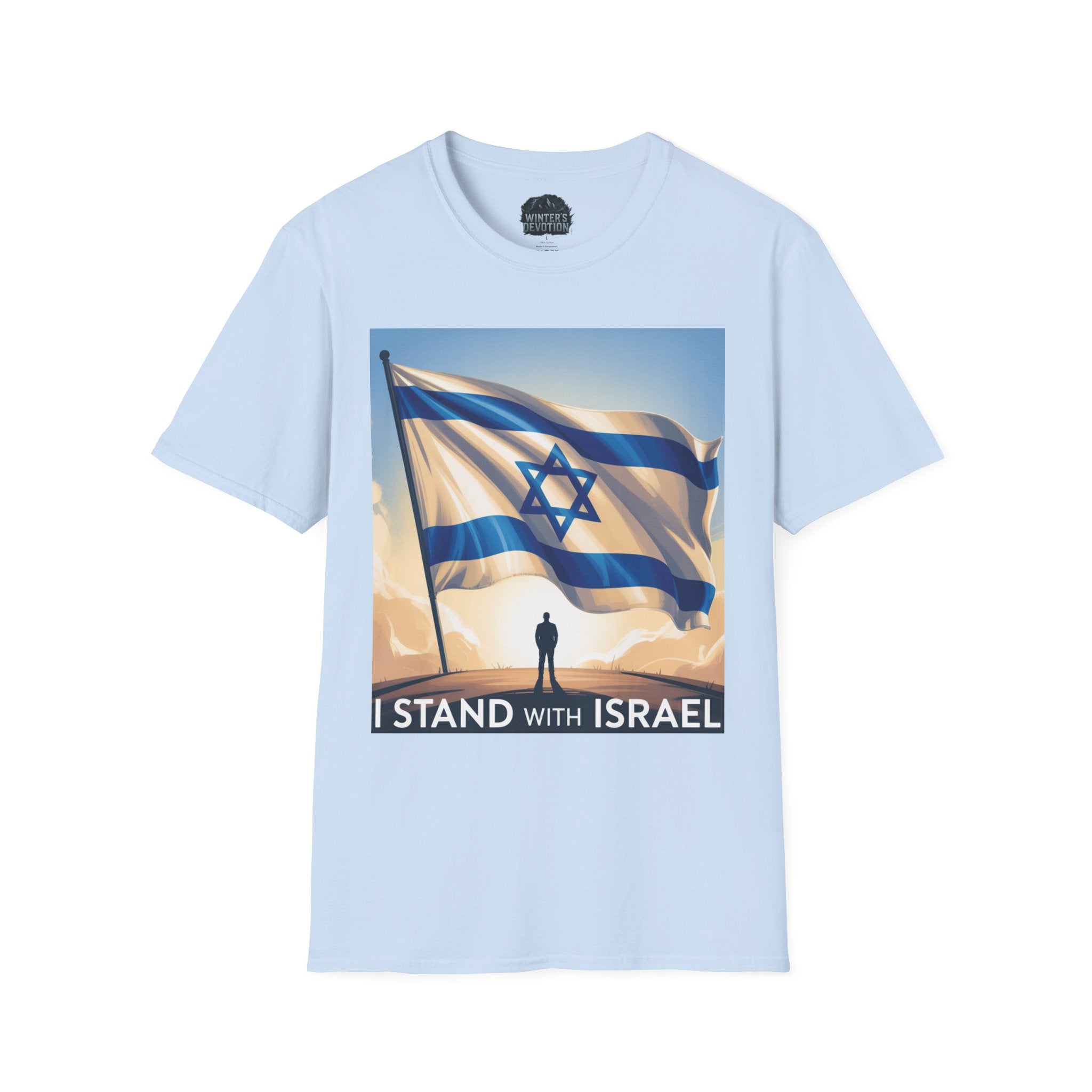 I Stand with Israel Unisex Softstyle T-Shirt, Patriotic Tee, Support Shirt, Gift for Activists, Israel Pride Apparel