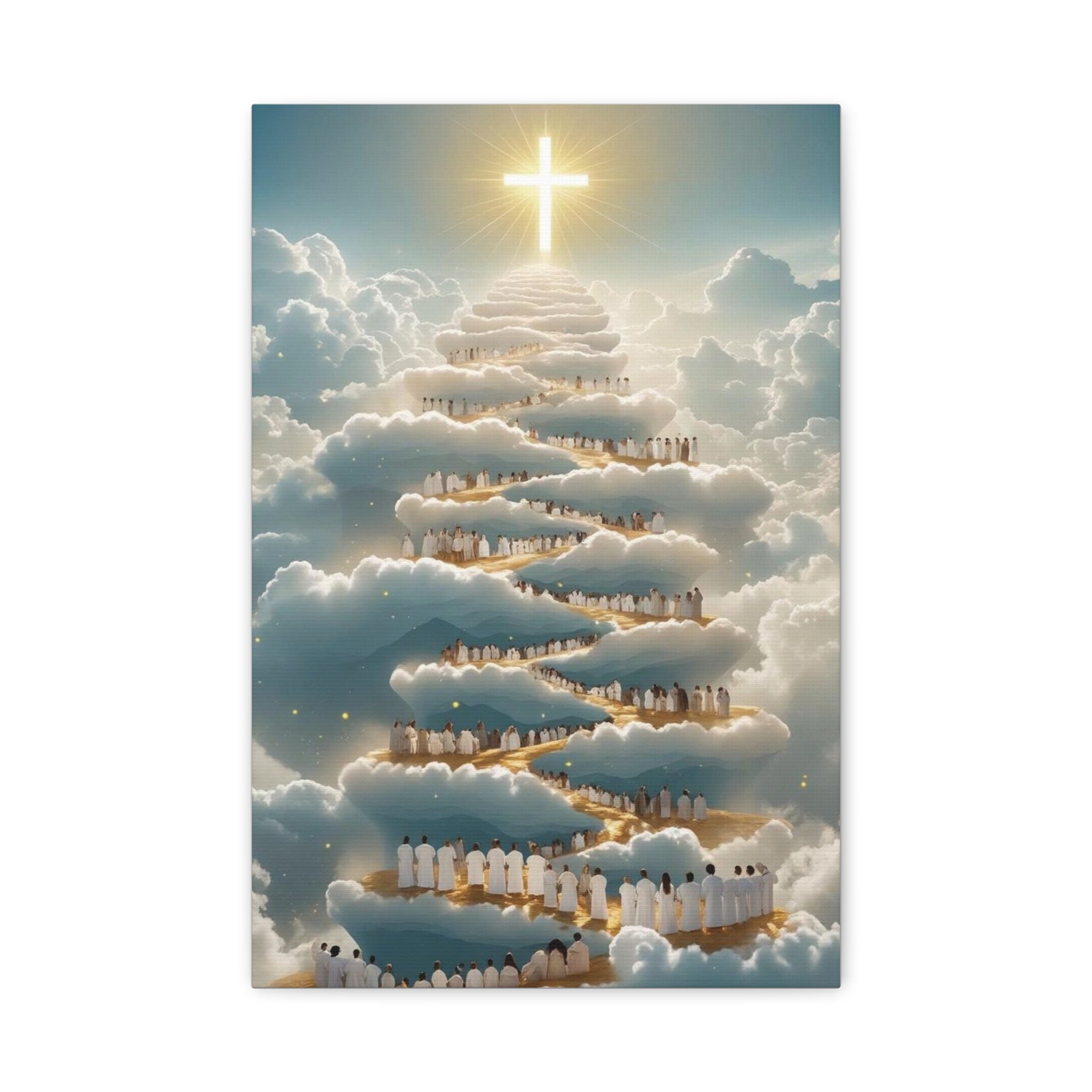 Heavenly Cloud Canvas Art, Spiritual Wall Decor, Christian Home Accent, Inspirational Gift, Faith-Inspired Artwork