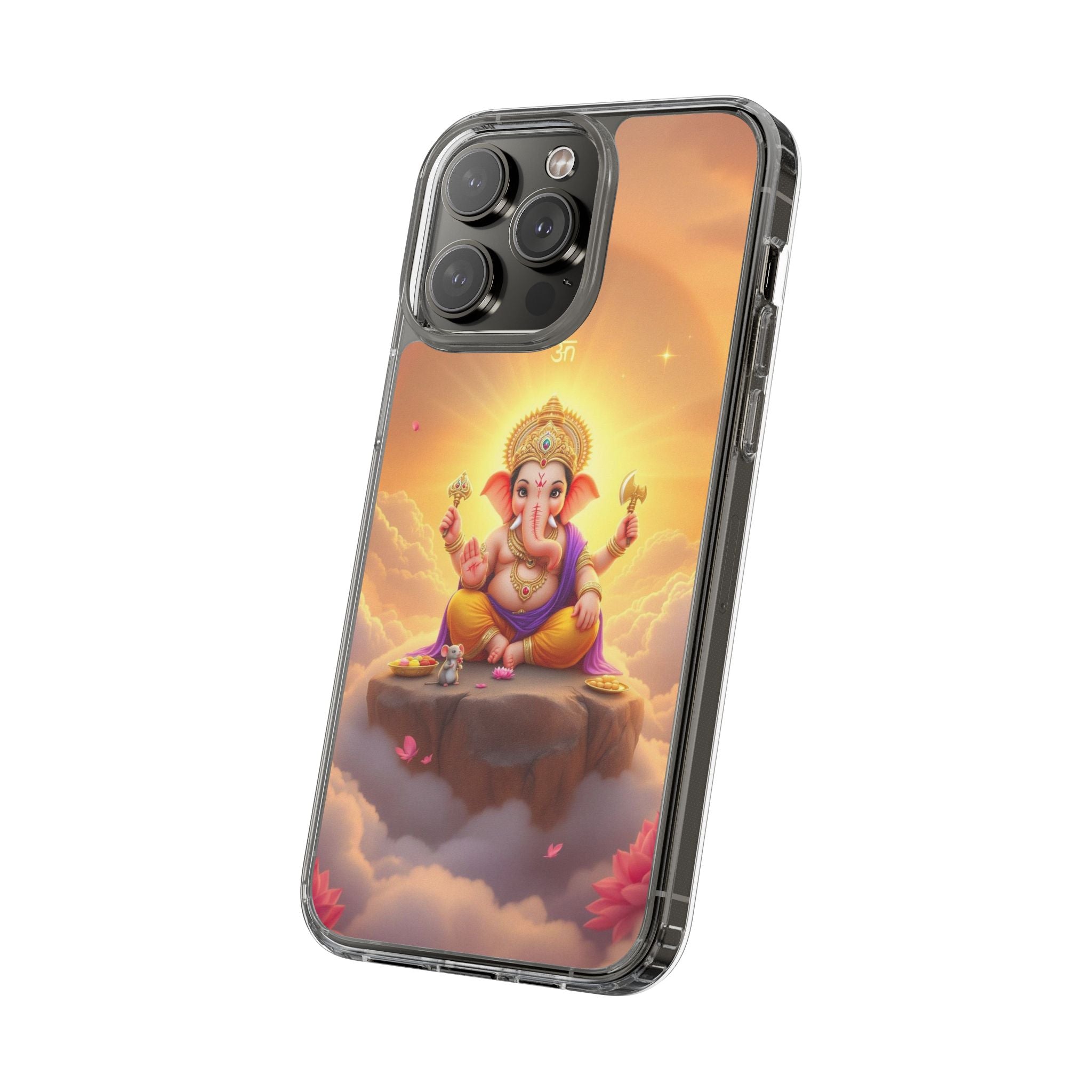 Ganesh Clear Phone Case, Spiritual iPhone Cover, Hindu God Phone Protector, Gift for Her, Boho Phone Accessories