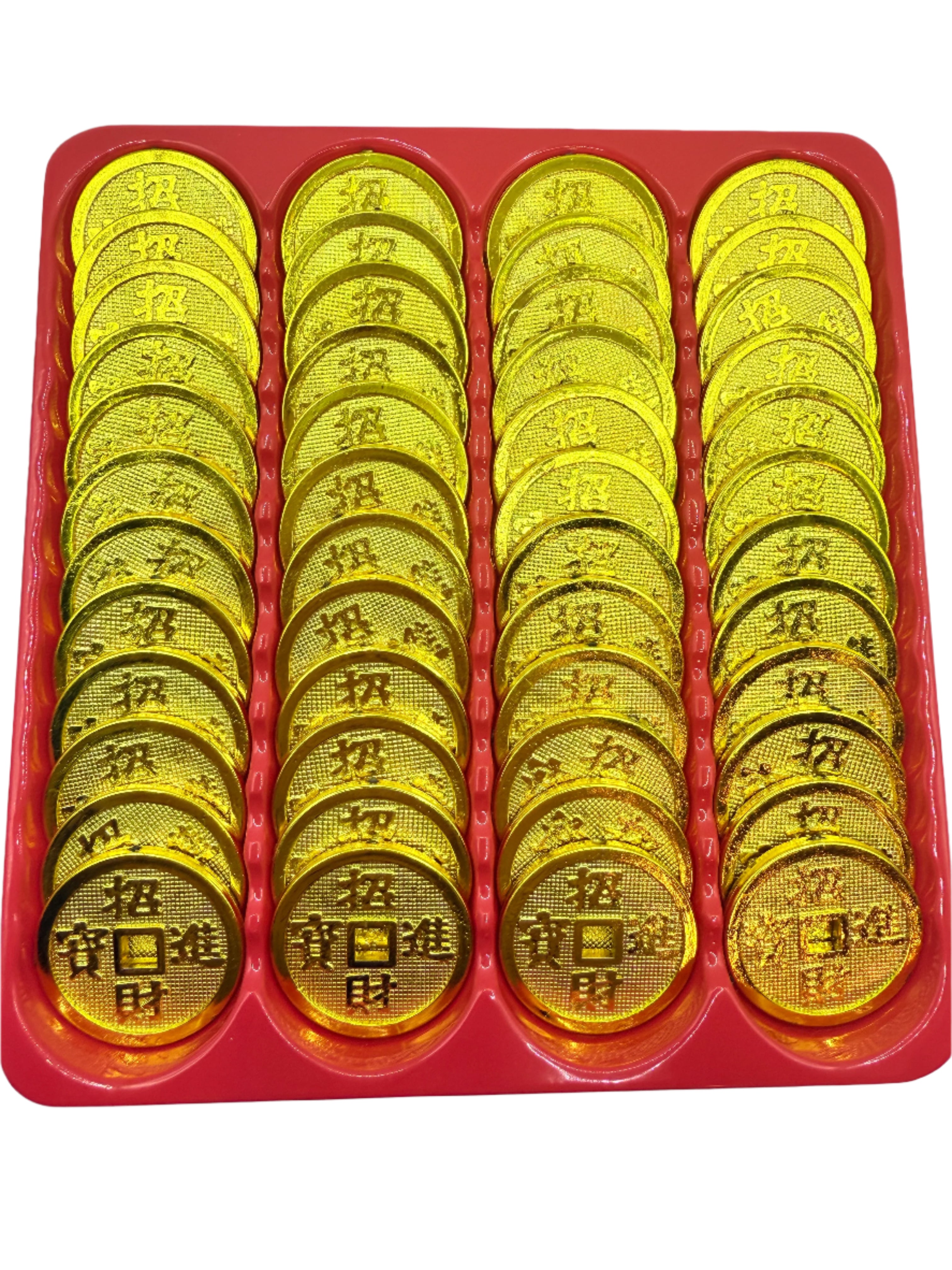 Pack of 48 Medium Feng Shui, Money, Wealth, Good Luck Chinese Coins
