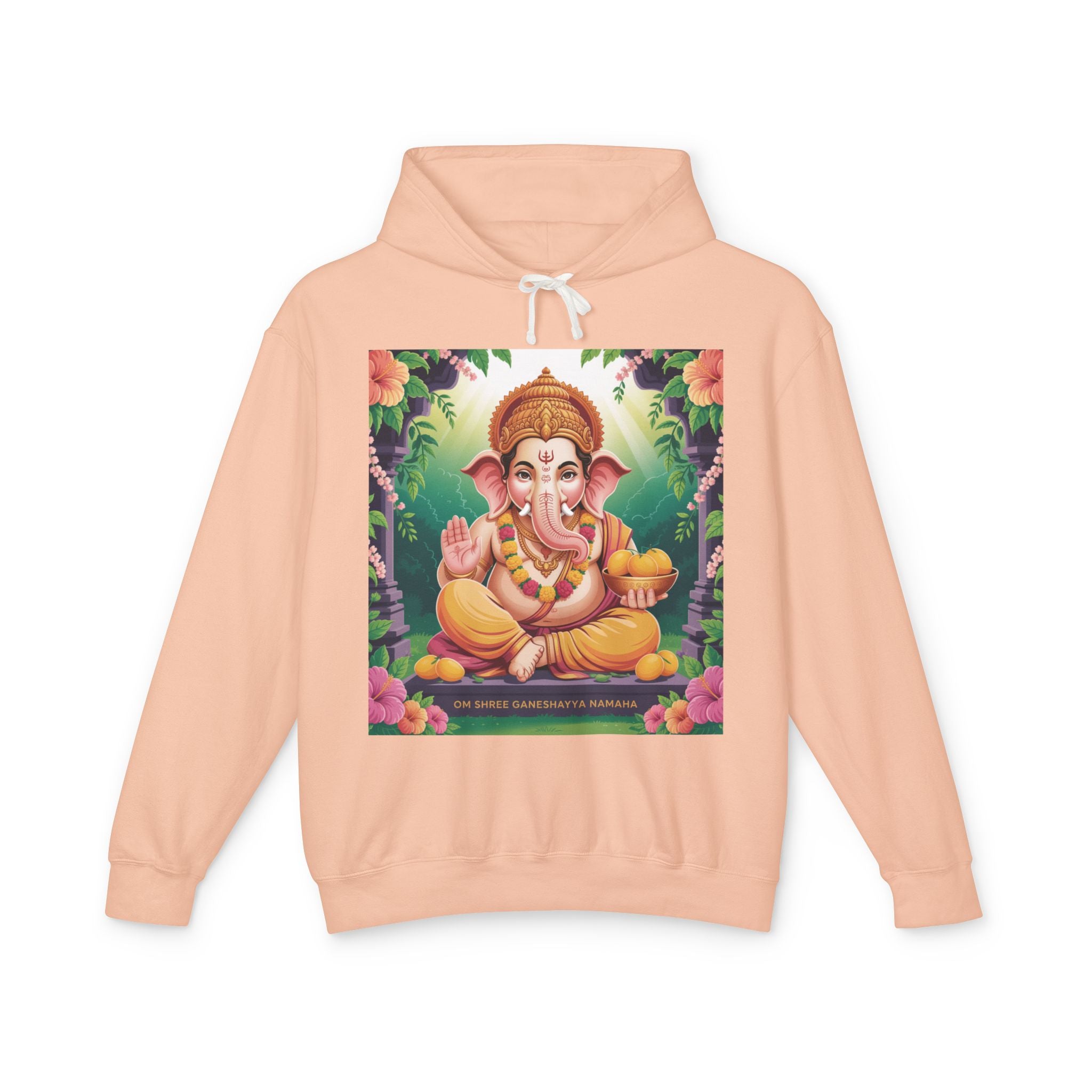 Spiritual Unisex Hoodie, Inspirational Hooded Sweatshirt, Yoga Apparel, Meditation Fashion, Ganesh and Om Design