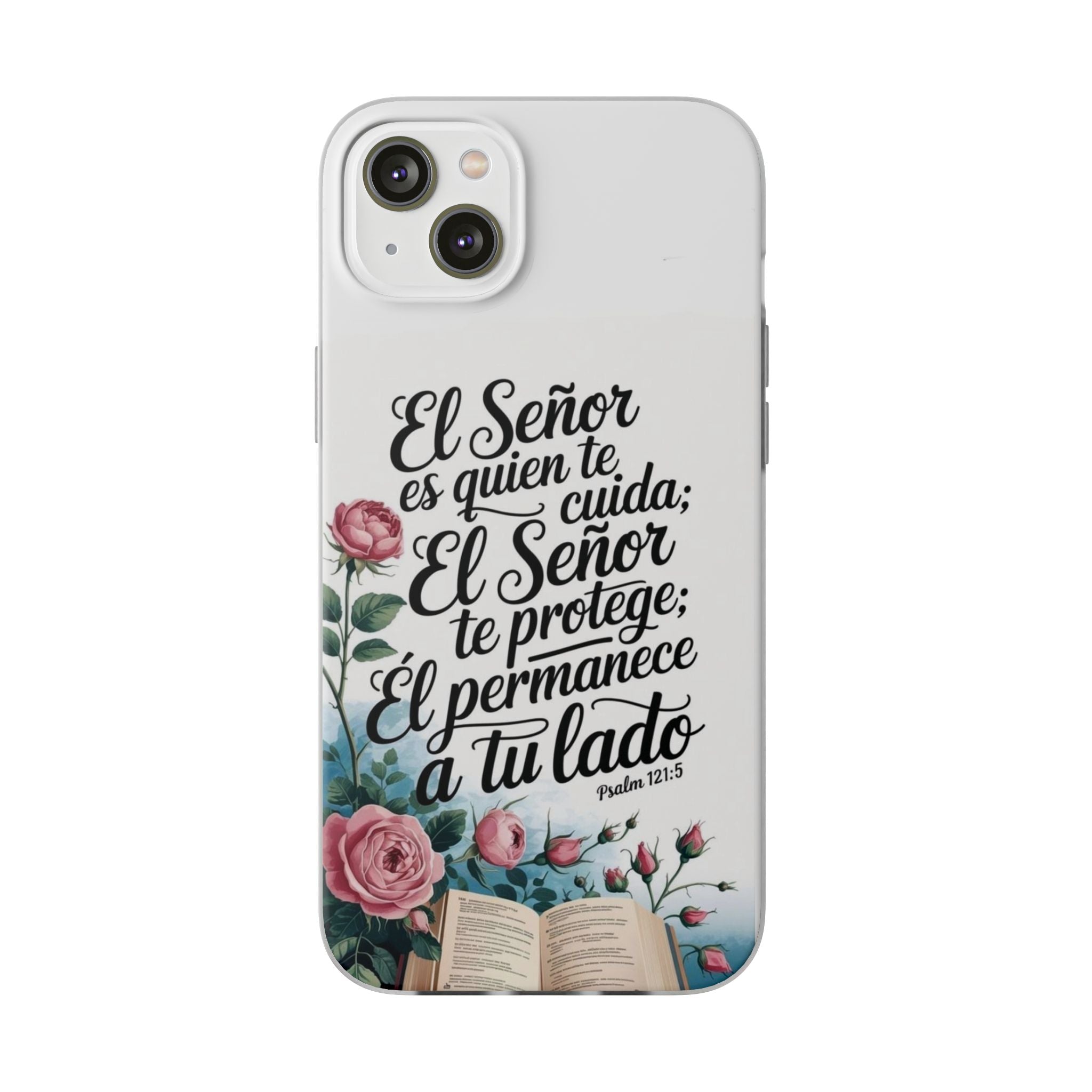 Inspirational Phone Case with Psalm 121:5 Quote, Flexi Case for Protection, Bible Verse Case, Gift for Faith Lovers, Spiritual Décor