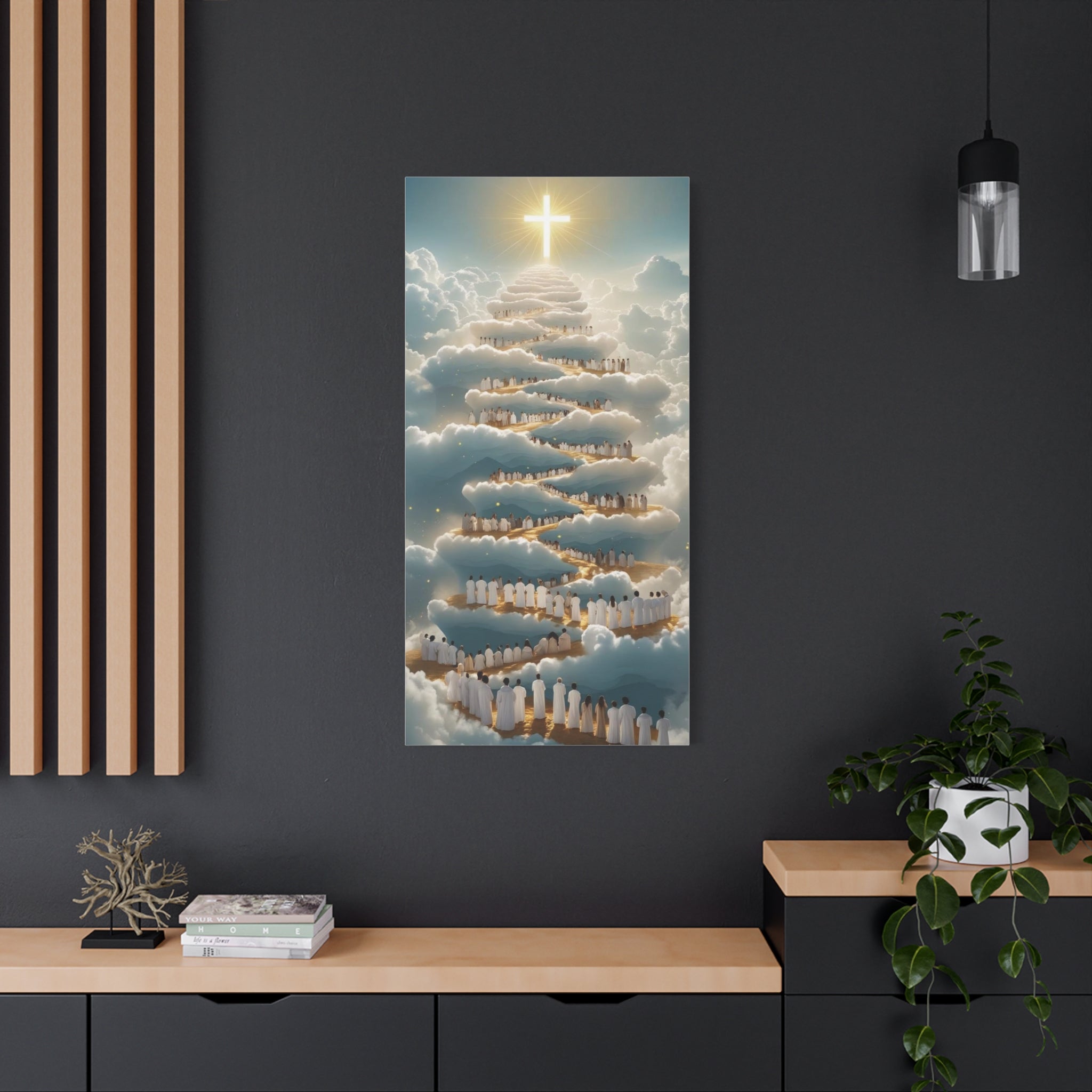 Heavenly Cloud Canvas Art, Spiritual Wall Decor, Christian Home Accent, Inspirational Gift, Faith-Inspired Artwork
