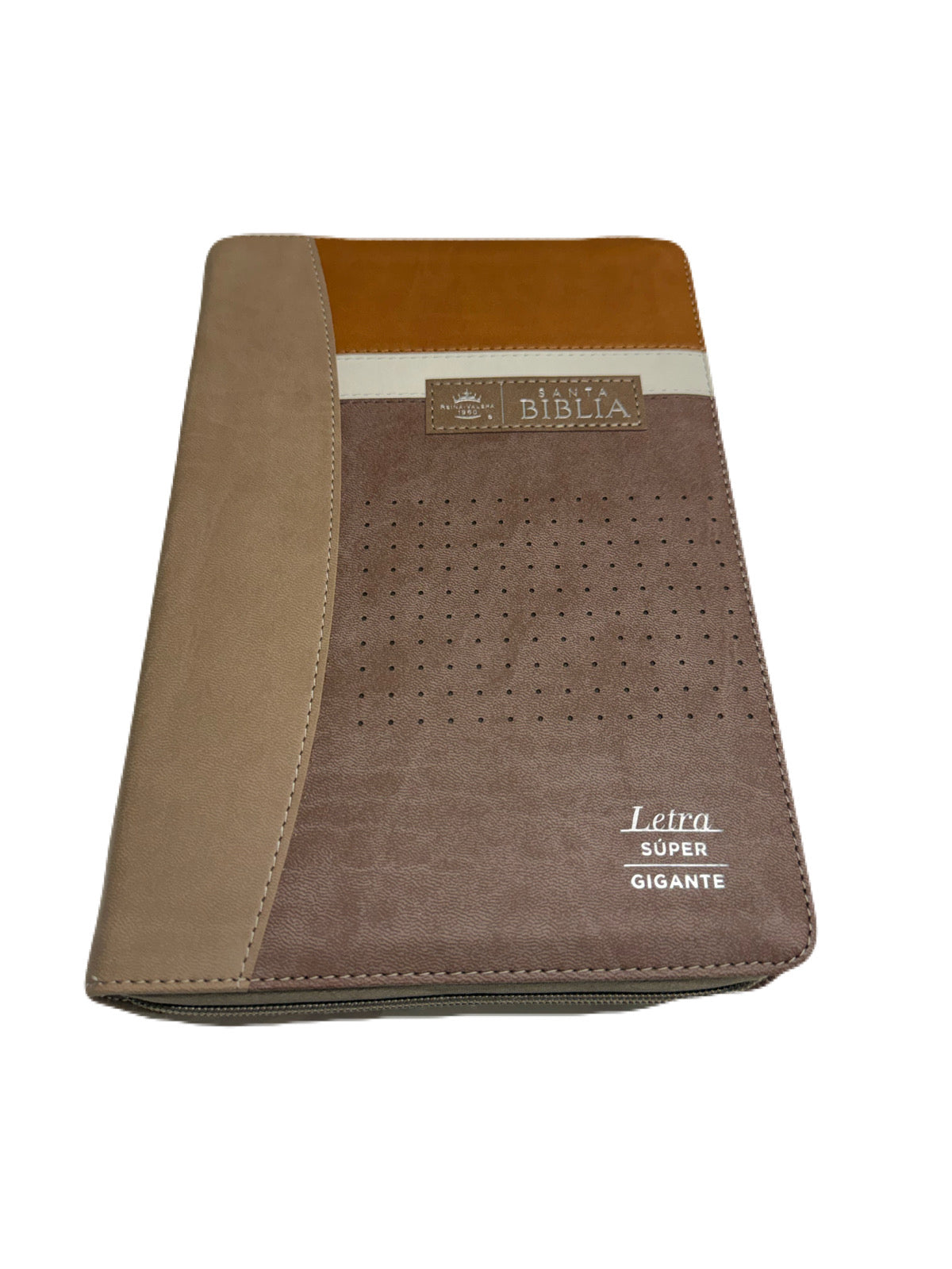 Biblia Letra Súper Gigante 19pts Con Cierre/Index Negro/Café/Beige