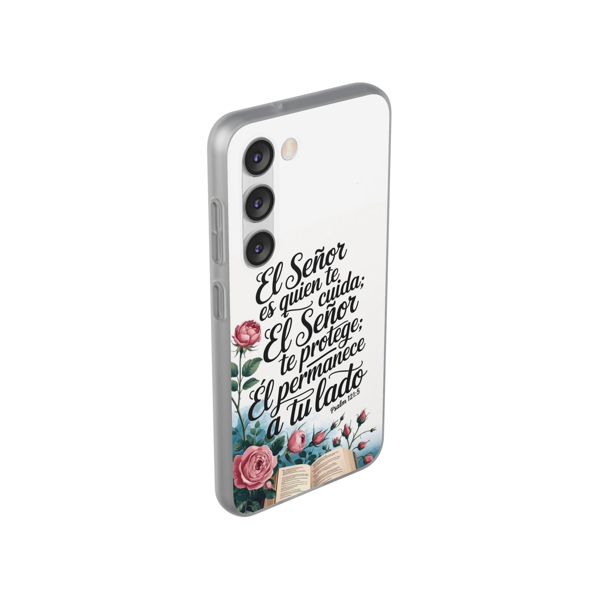 Inspirational Phone Case with Psalm 121:5 Quote, Flexi Case for Protection, Bible Verse Case, Gift for Faith Lovers, Spiritual Décor