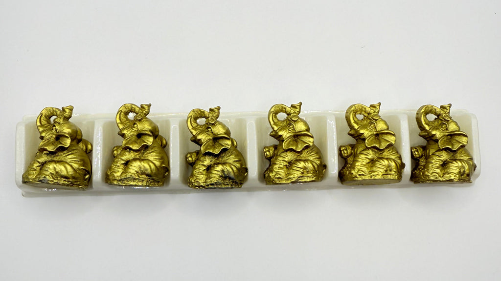6 Small Feng Shui Elephants Figurines