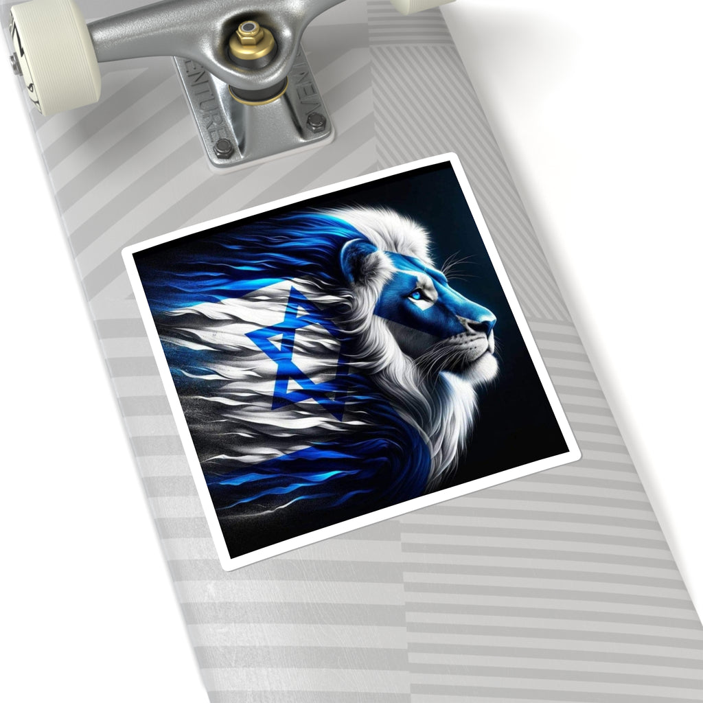 Vibrant Lion Stickers, Pride Stickers, Decor for Laptops, Israel-Themed Art, Dynamic Wall Decor, Gift for Animal Lovers