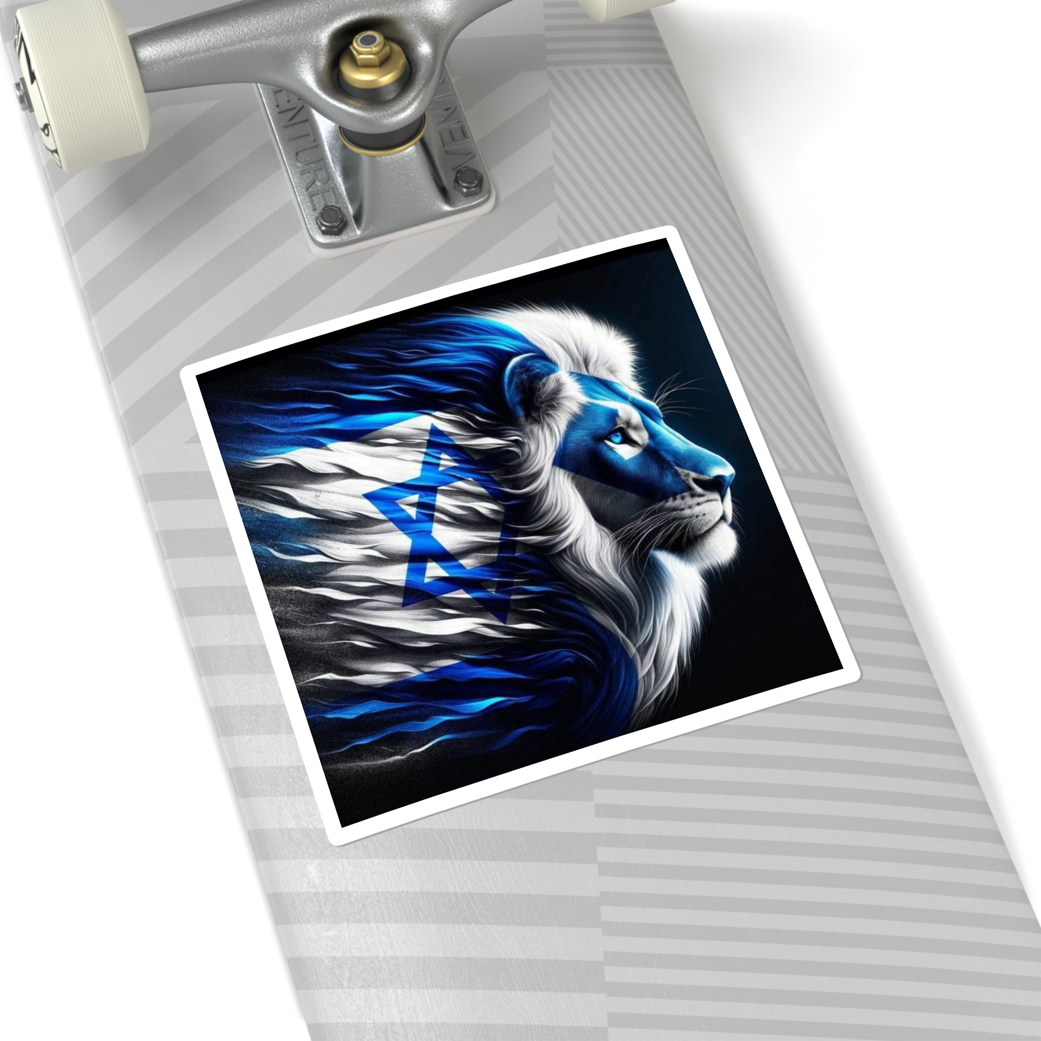 Vibrant Lion Stickers, Pride Stickers, Decor for Laptops, Israel-Themed Art, Dynamic Wall Decor, Gift for Animal Lovers