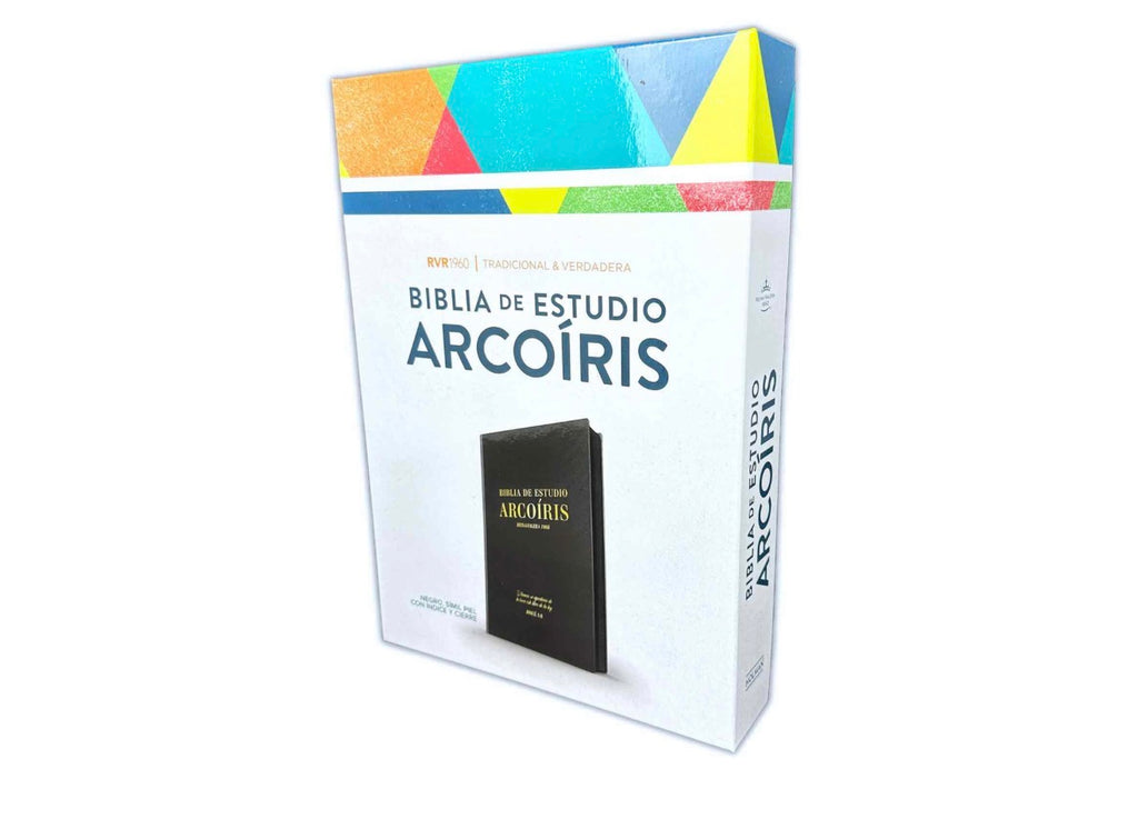 Biblia de Estudio Arco Iris con Cierre RV1960 imit piel negro con índice - Nunca se apartará de tu boca