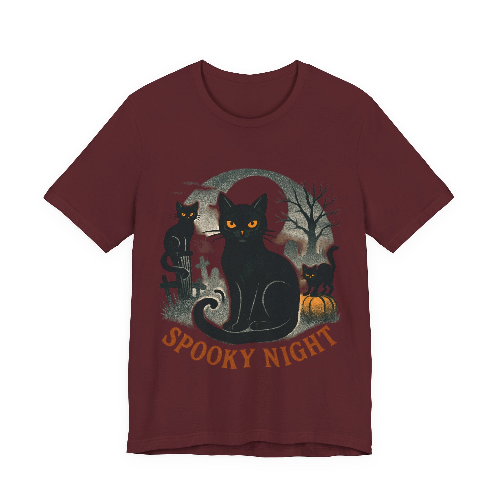 Halloween Black Cat Tee Unisex Jersey Short Sleeve Tee