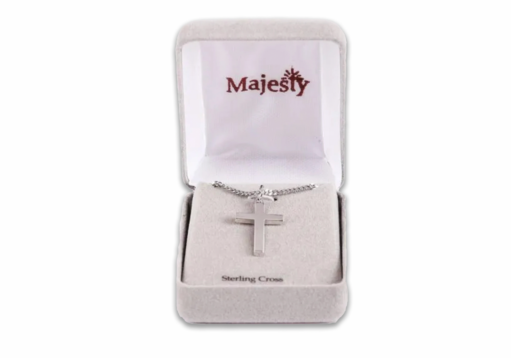 Necklace With Silver Cross and Gift Box 20" Thick Chain- Collar Con Cruz Plateado y Caja De Regalo 20” Cadena Gruesa
