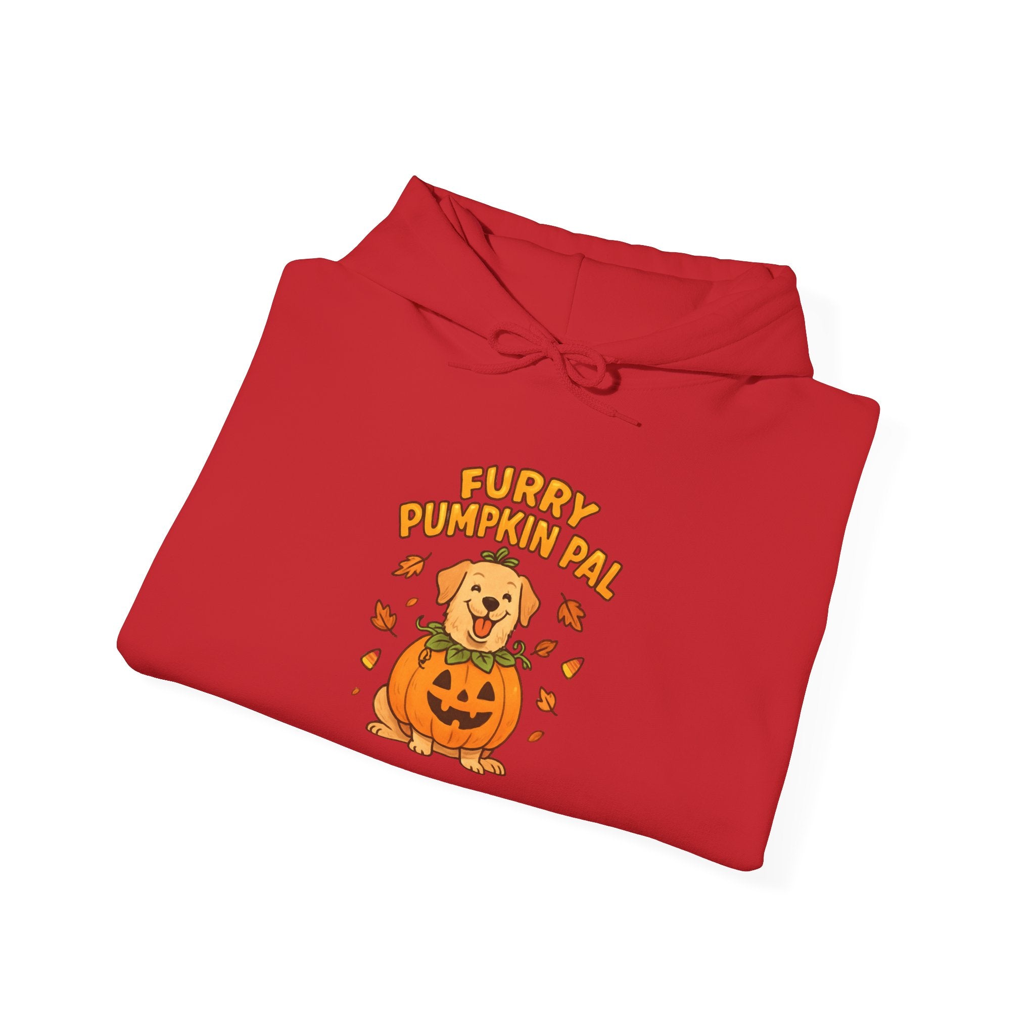 Furry Pumpkin Pal - Halloween Unisex Heavy Blend™ Hooded Sweatshirt