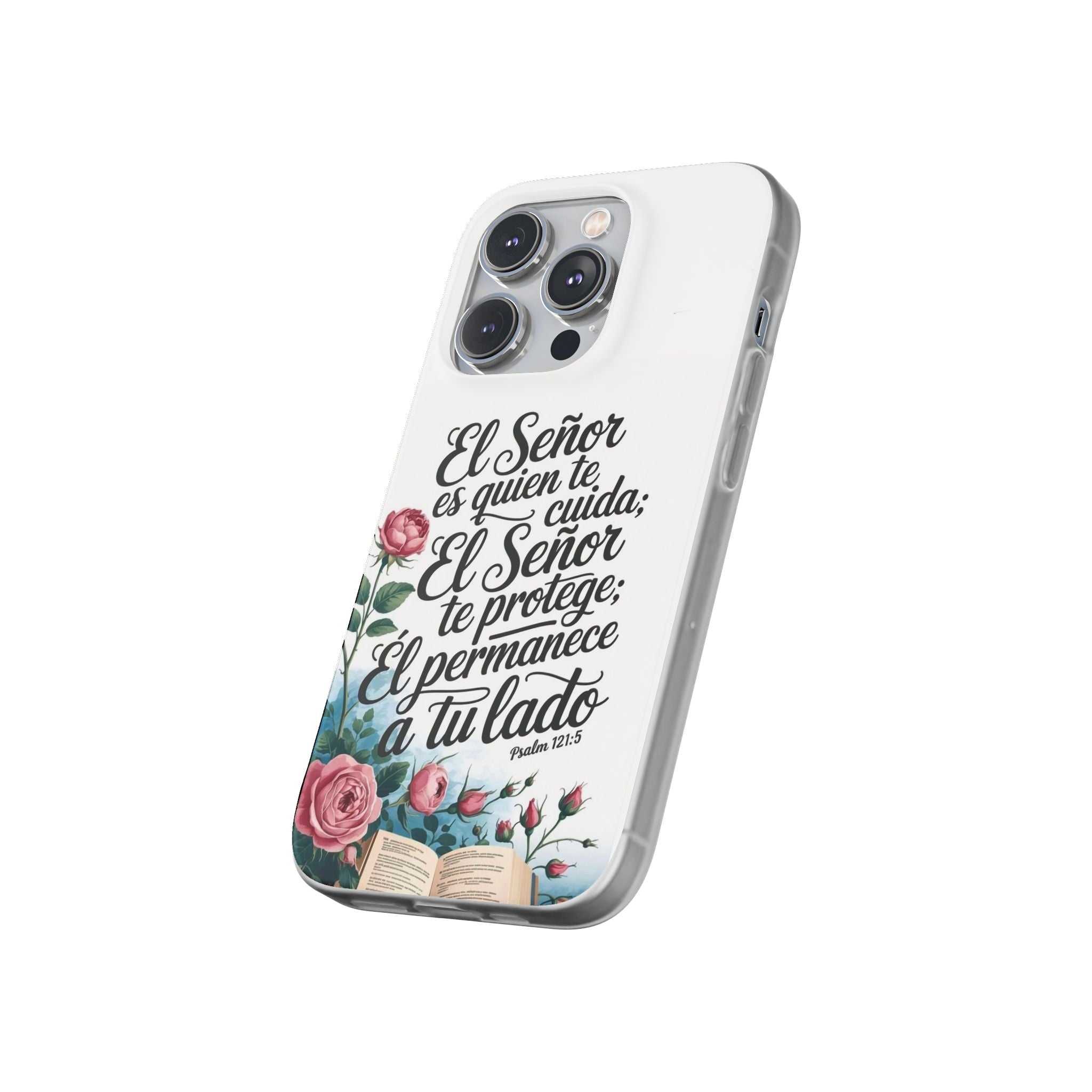Inspirational Phone Case with Psalm 121:5 Quote, Flexi Case for Protection, Bible Verse Case, Gift for Faith Lovers, Spiritual Décor