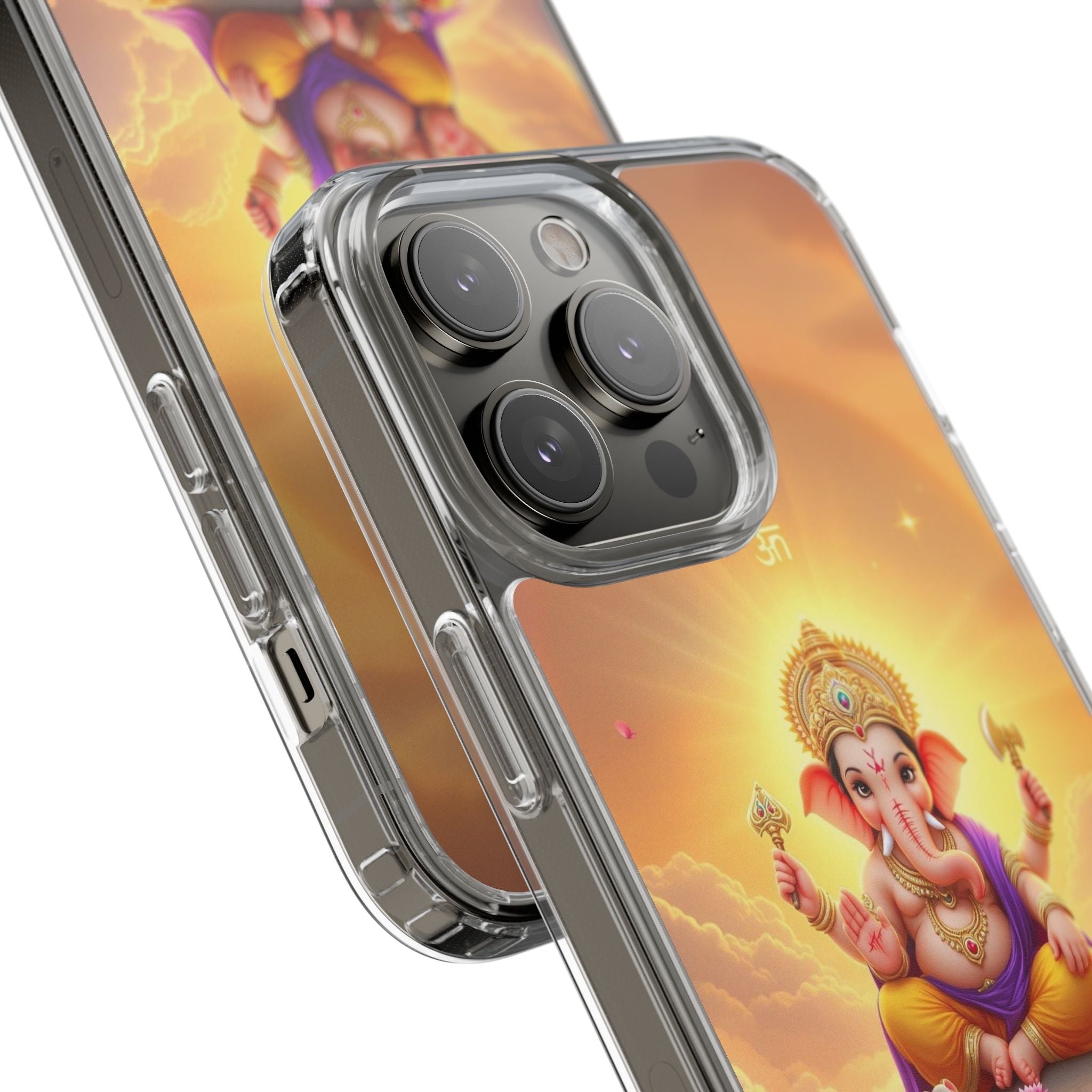 Ganesh Clear Phone Case, Spiritual iPhone Cover, Hindu God Phone Protector, Gift for Her, Boho Phone Accessories