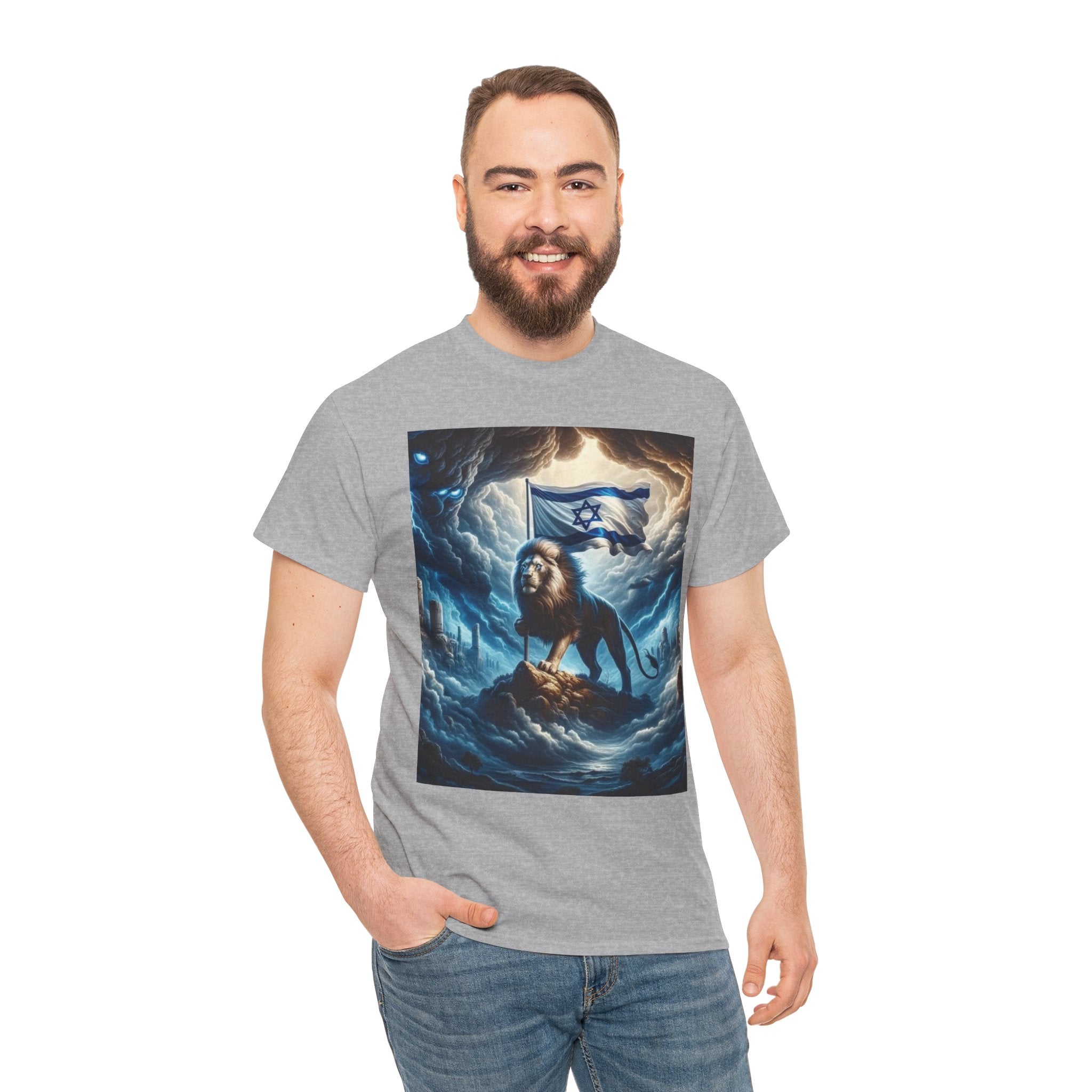 Majestic Lion Unisex Heavy Cotton Tee - Inspirational Apparel, Gift for Animal Lovers, Graphic Tee, Unique T-Shirt, Casual Wear