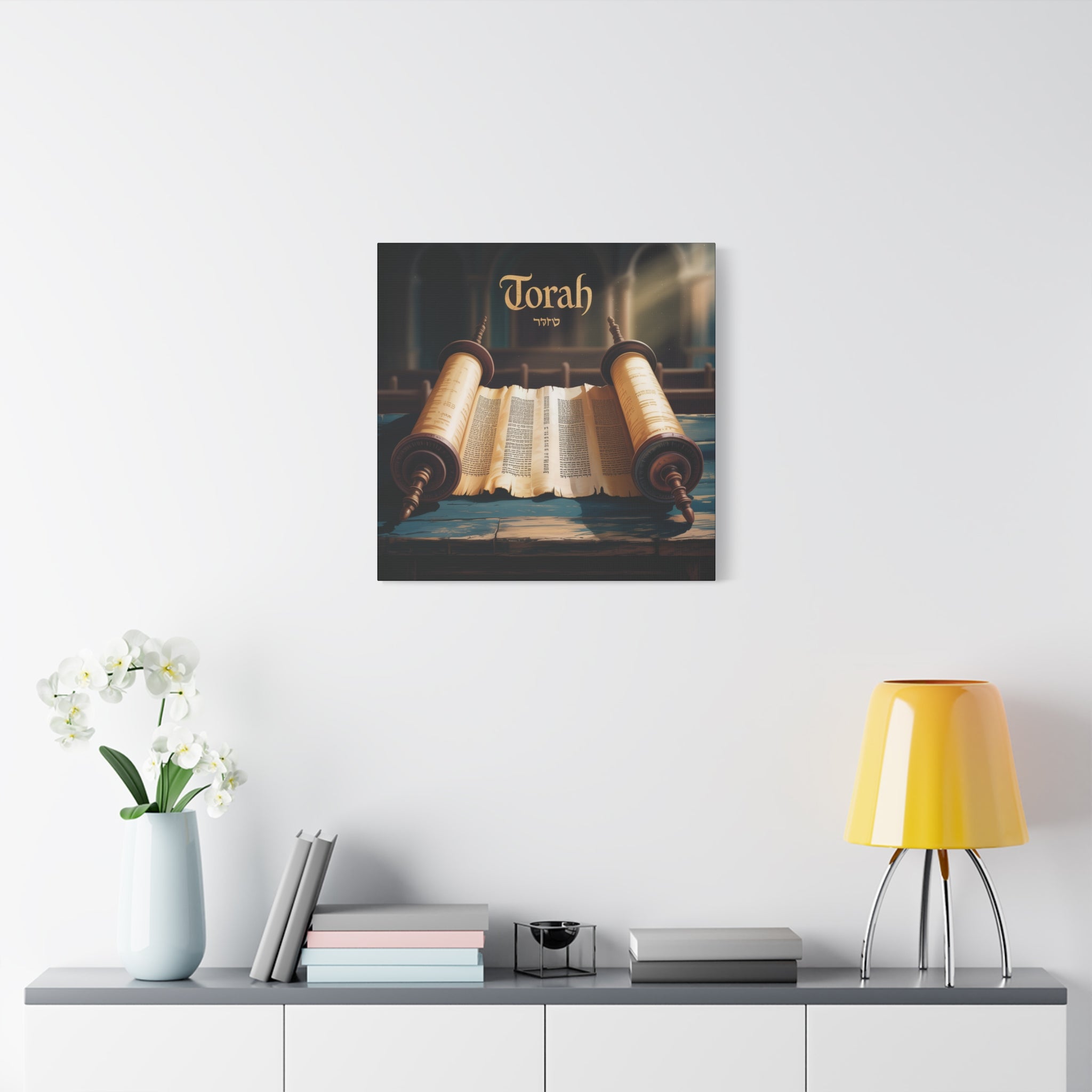 Torah Canvas Wall Art, Spiritual Home Decor, Jewish Gift, Torah Scroll Print, Religious Art, Art for Celebrations