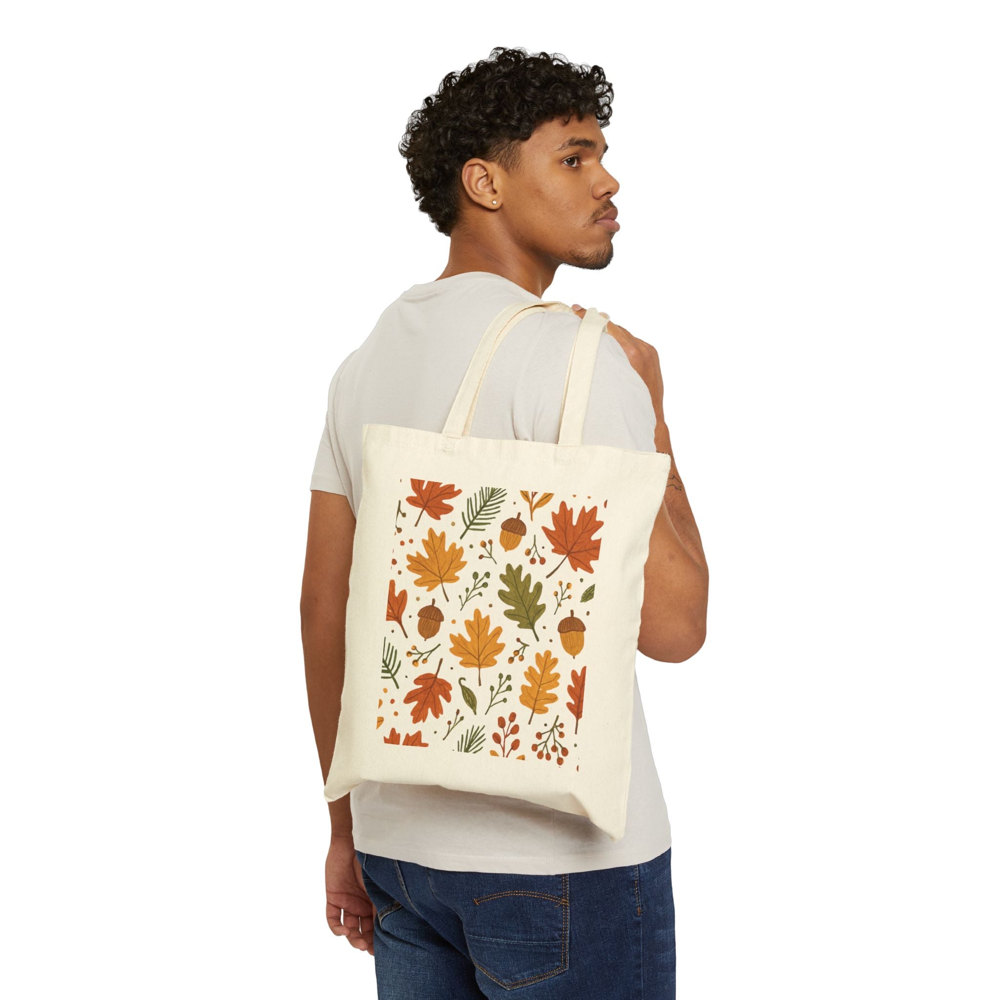 Fall Leaves Cotton Canvas Tote Bag